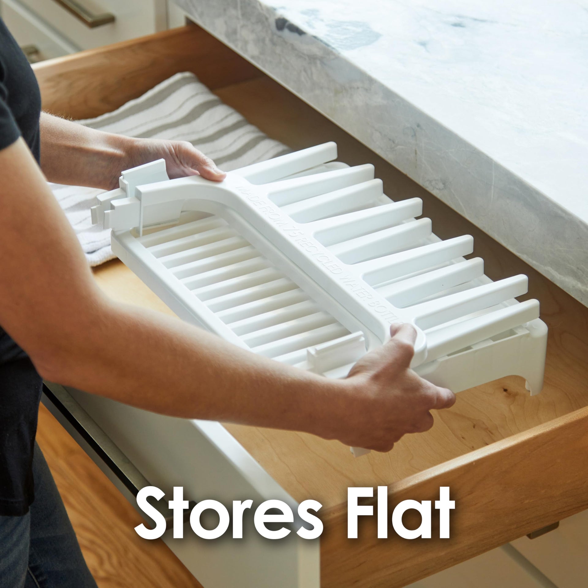 White Space Saving Drying Rack from 100% Recycled Bottles