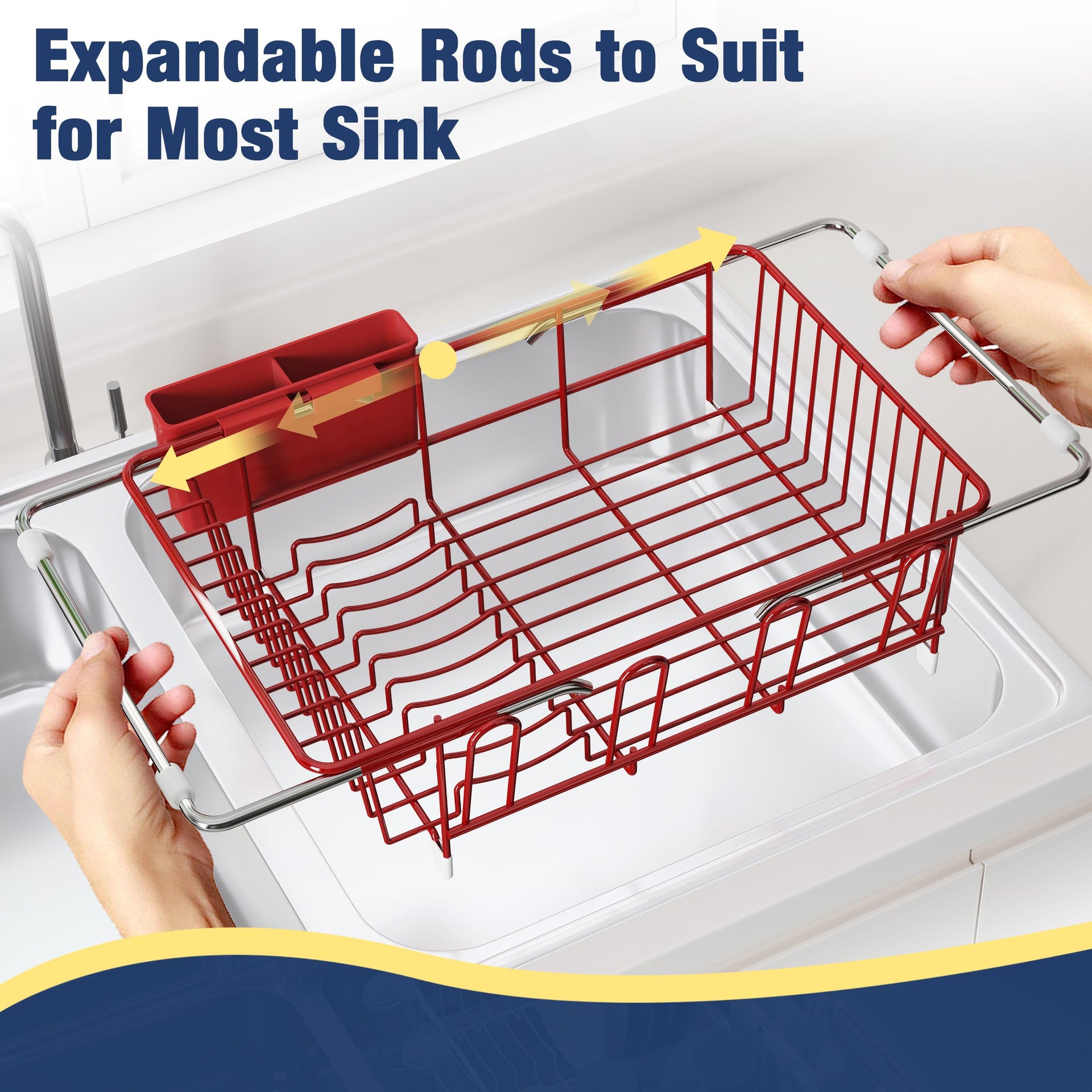 Red Dish Drying Rack in Sink