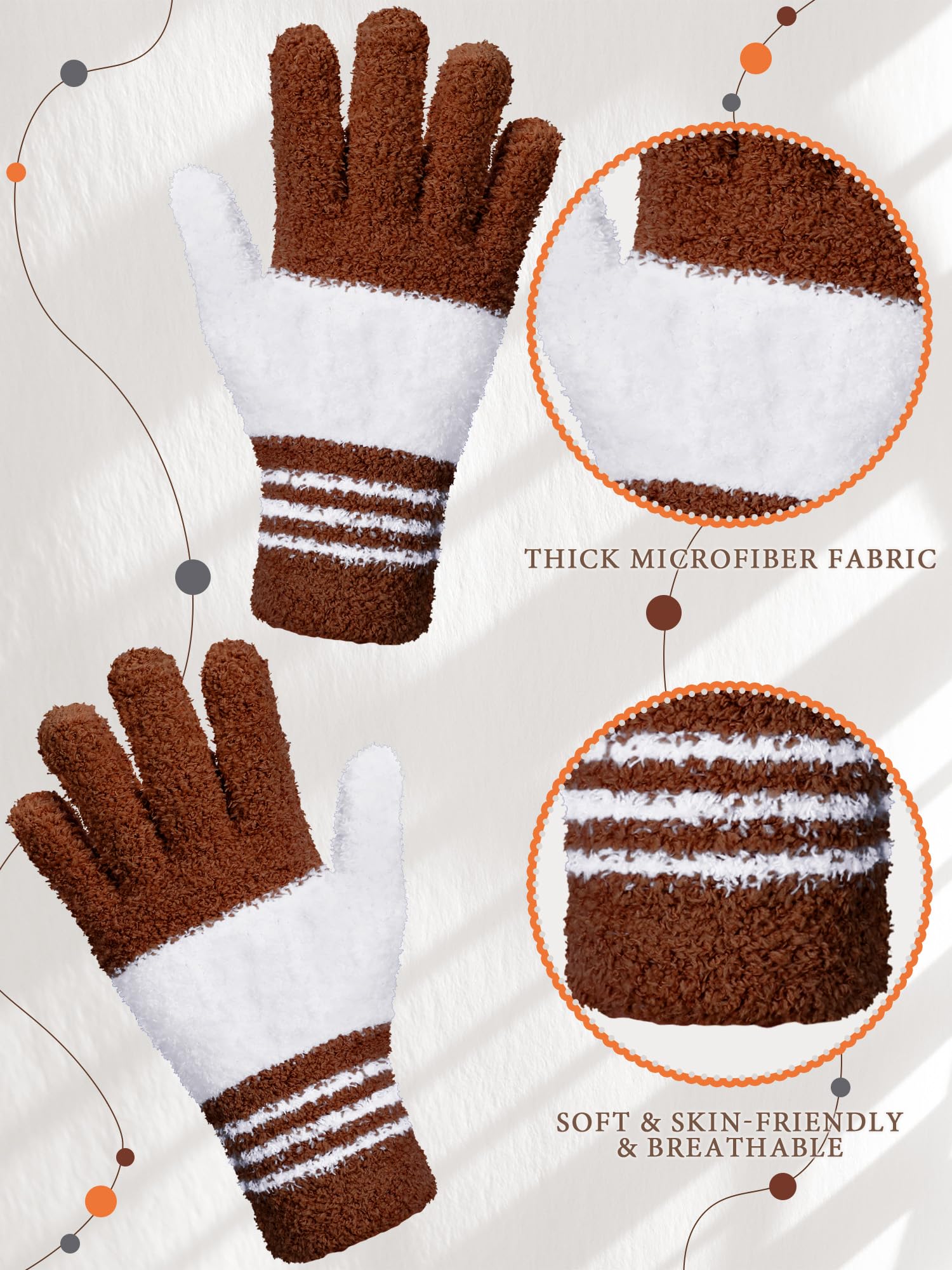 3 Pairs Microfiber Dusting Gloves for Plants Leaf (3 Count)
