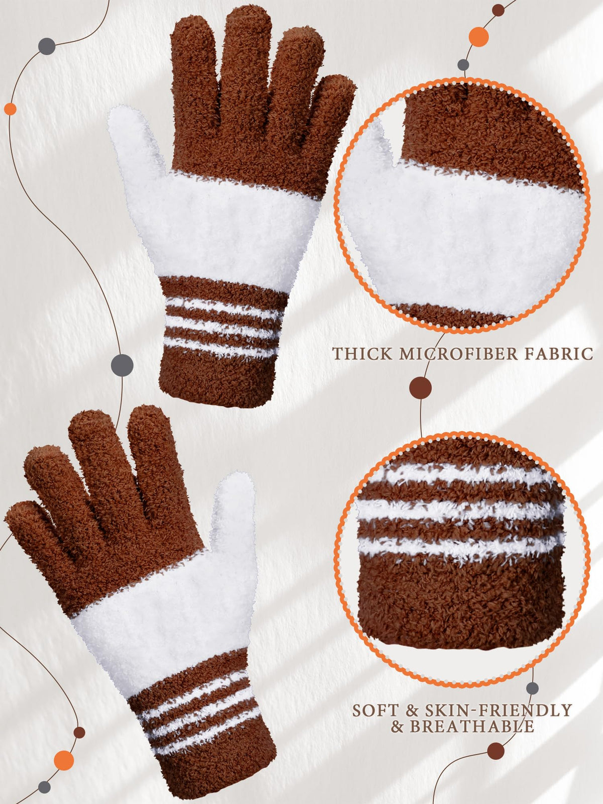 3 Pairs Microfiber Dusting Gloves for Plants Leaf (3 Count)