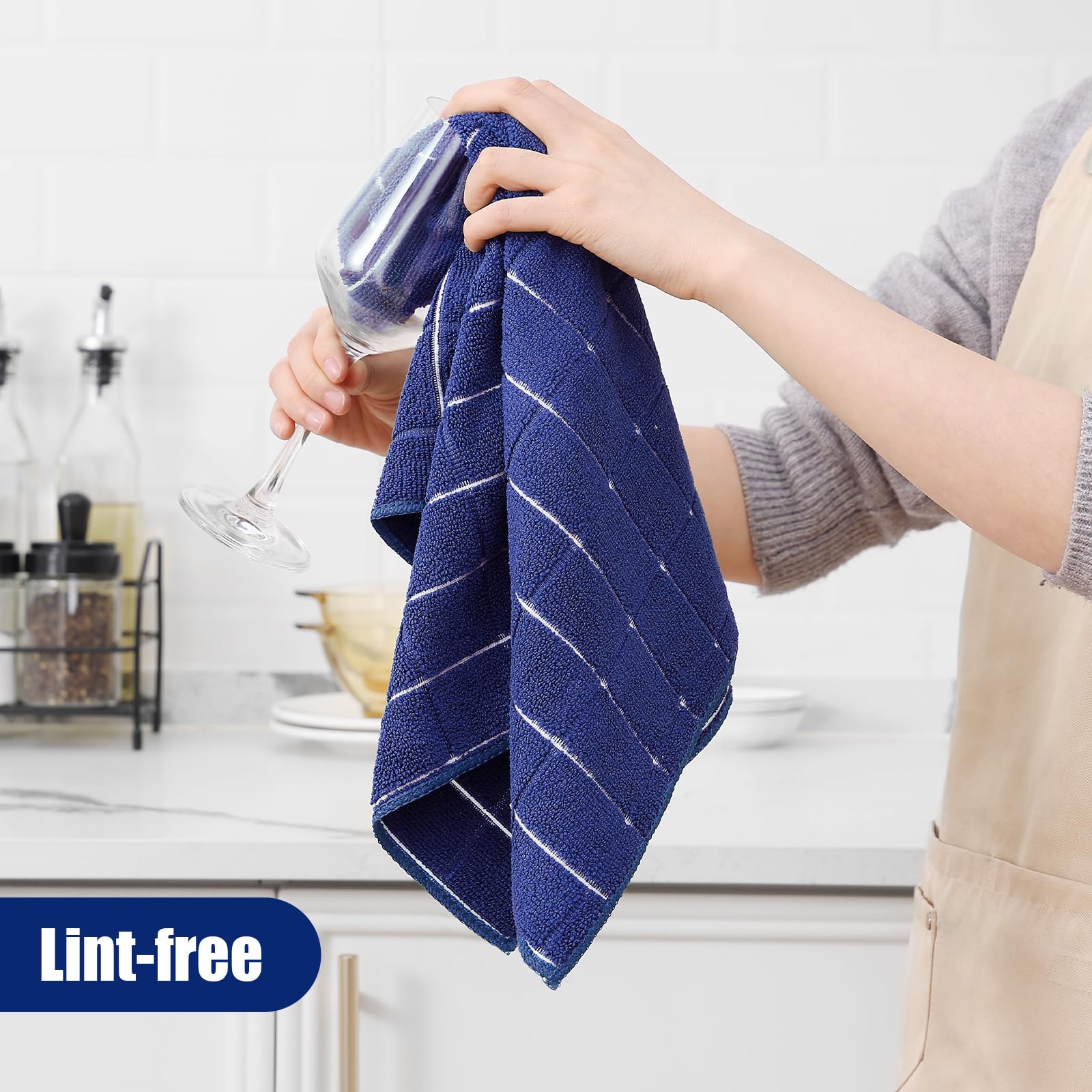 Microfiber Kitchen Towels and Dishcloths Sets (16 Count)