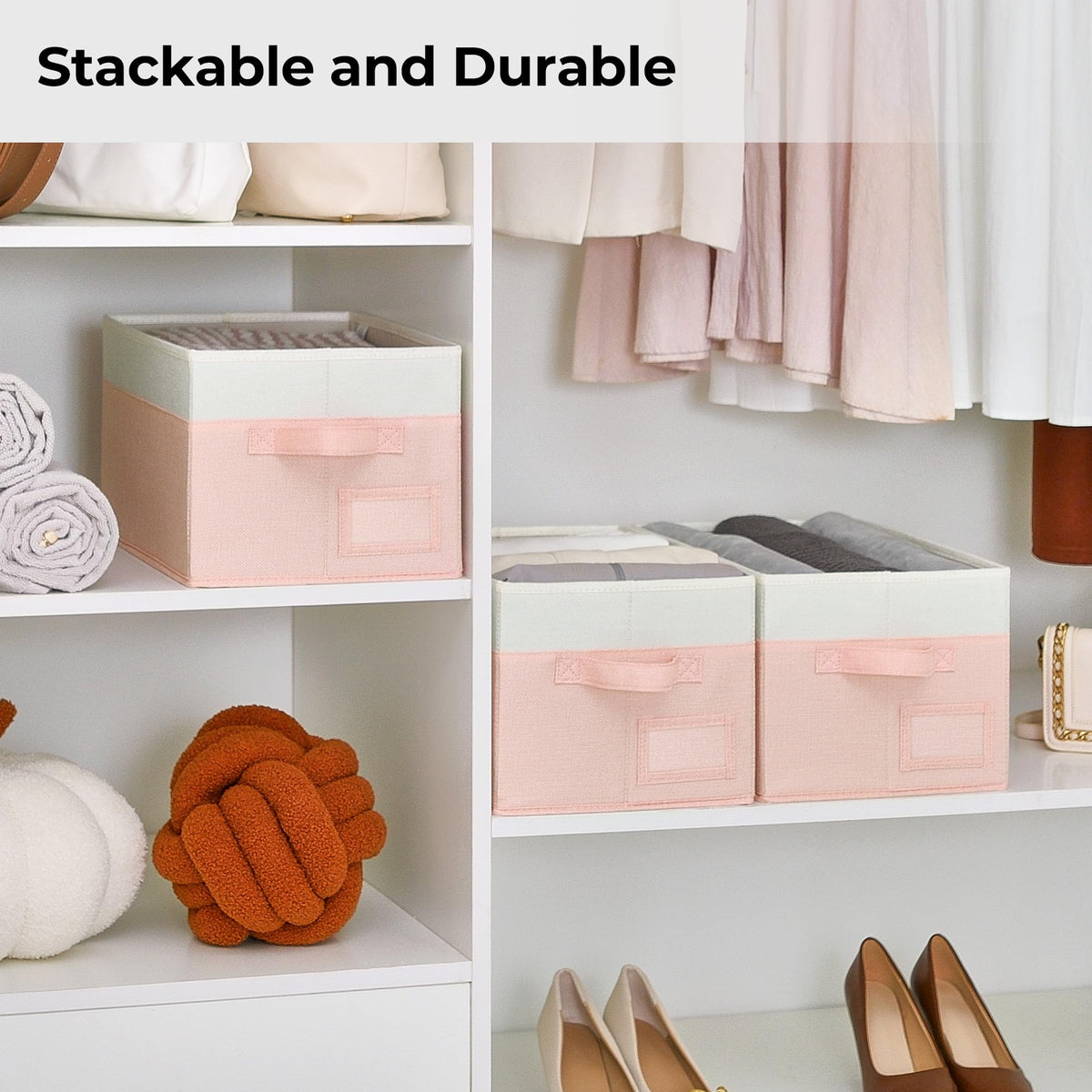 Closet Storage Bins with Label (3 Count)