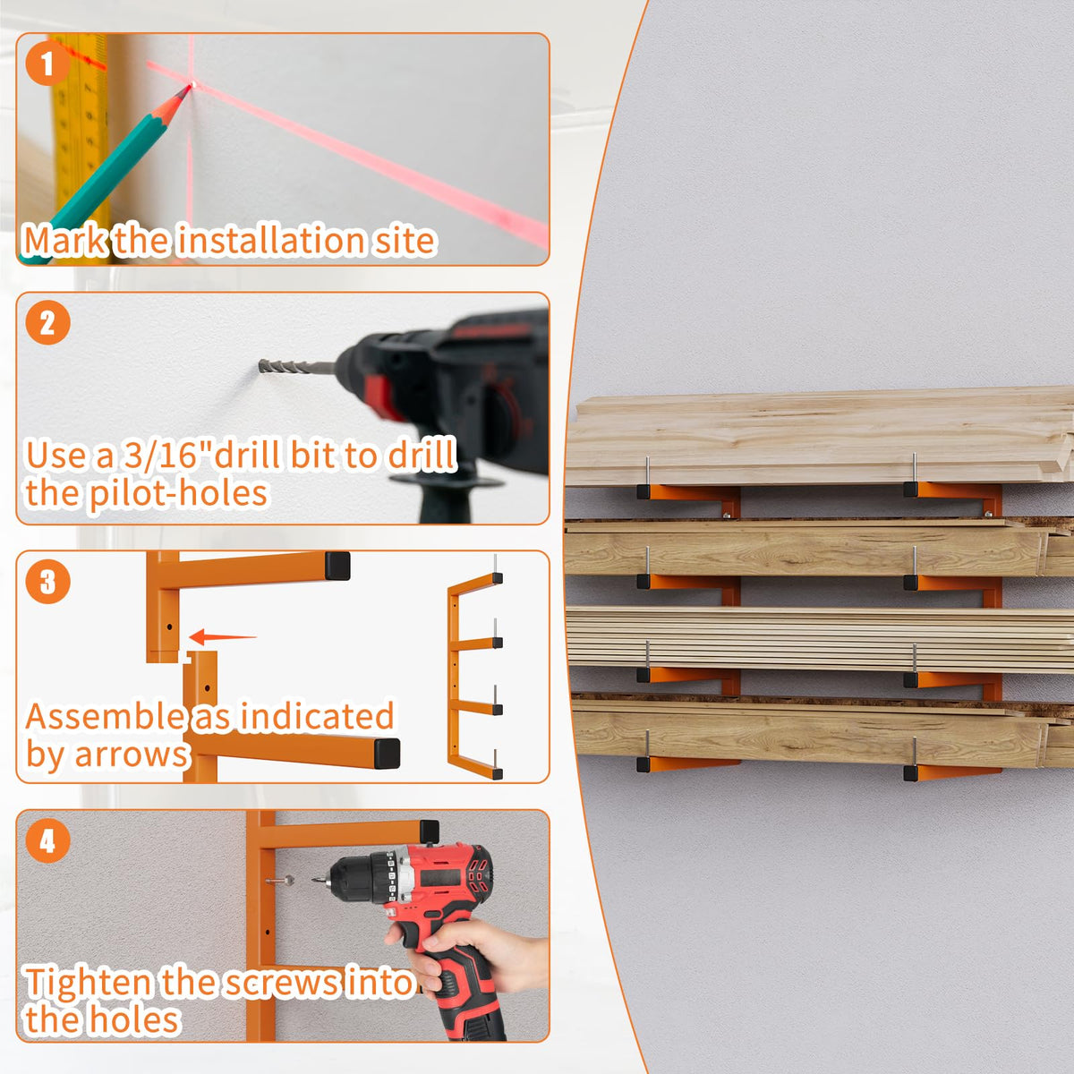 4 Pack Lumber Storage Rack (4 Count)