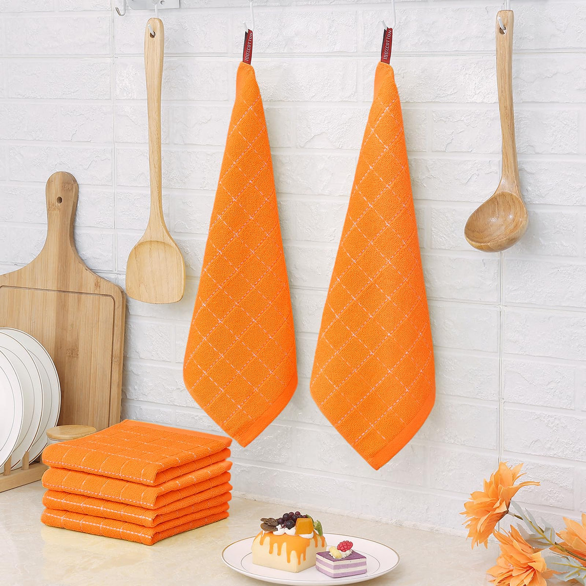 100% Cotton Terry Kitchen Dish Cloths (8 Count)