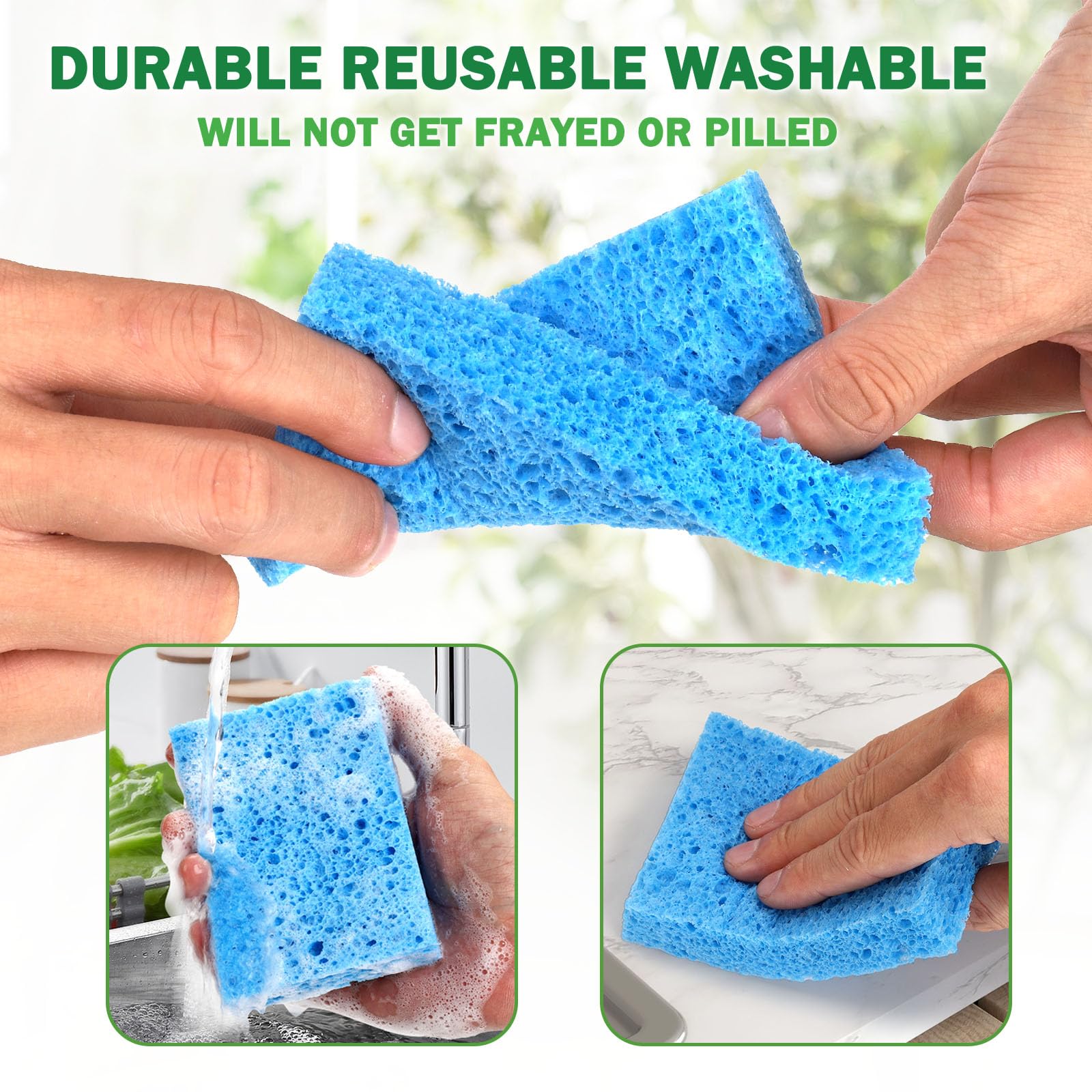 12 Counts Multipurpose Kitchen Sponges Pack Compostable Biodegradable Compressed Cellulose Sponges 18X Super Absorbent POP UP Eco Sponge for Household Use