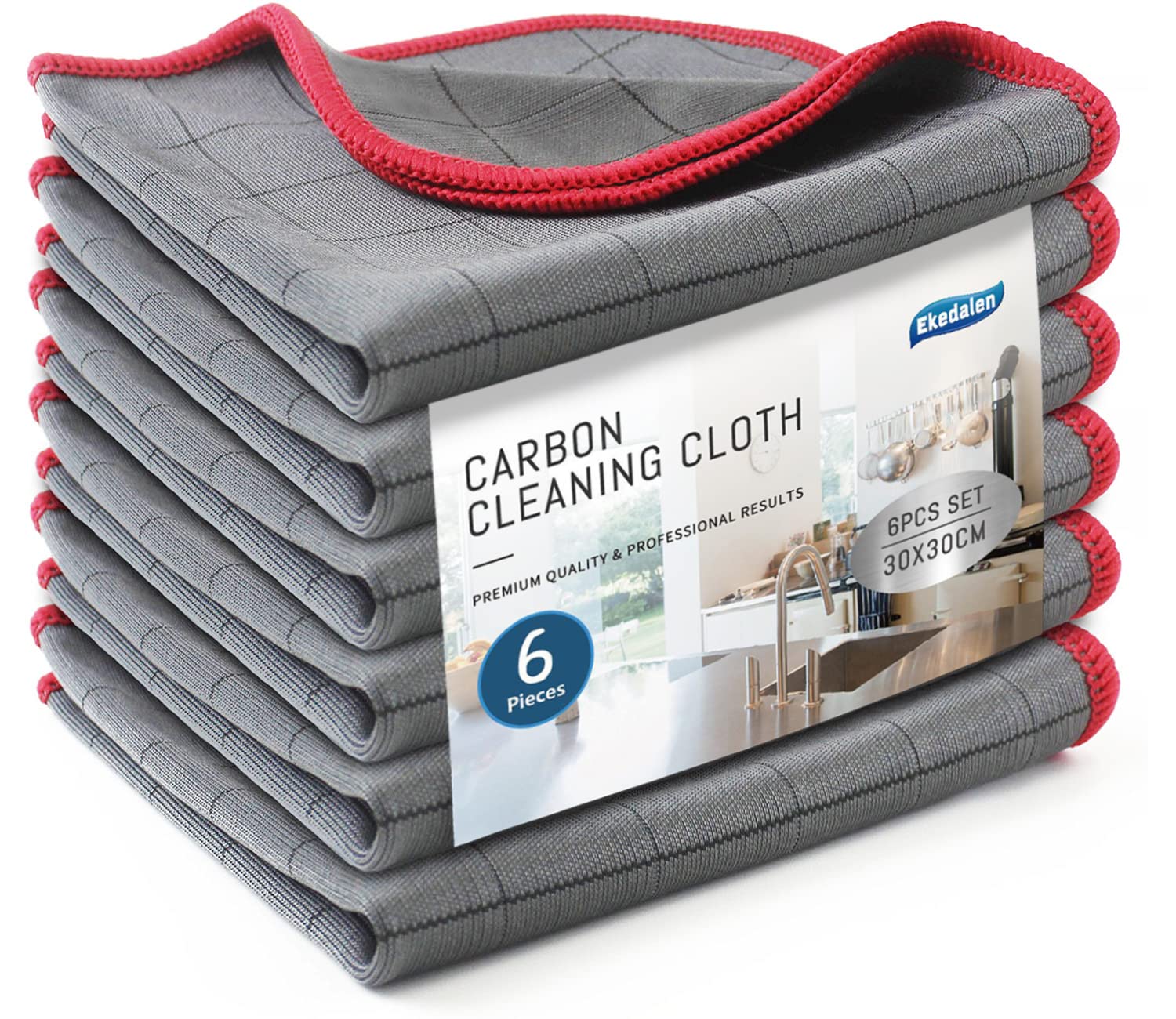 Microfiber Cleaning Cloth Lint Free Glass Polish (6 Count)