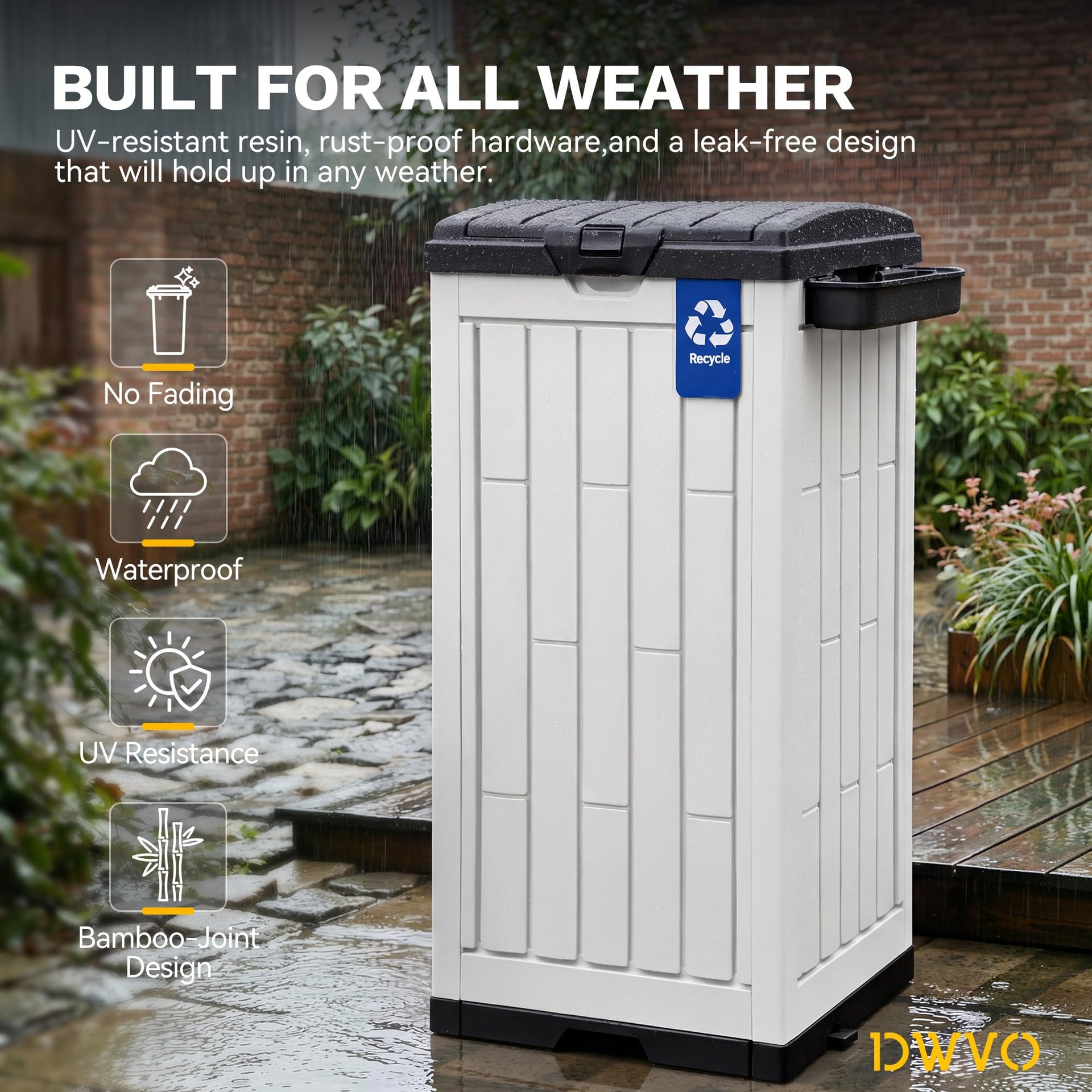 38 Gallon Resin Outdoor Trash Can