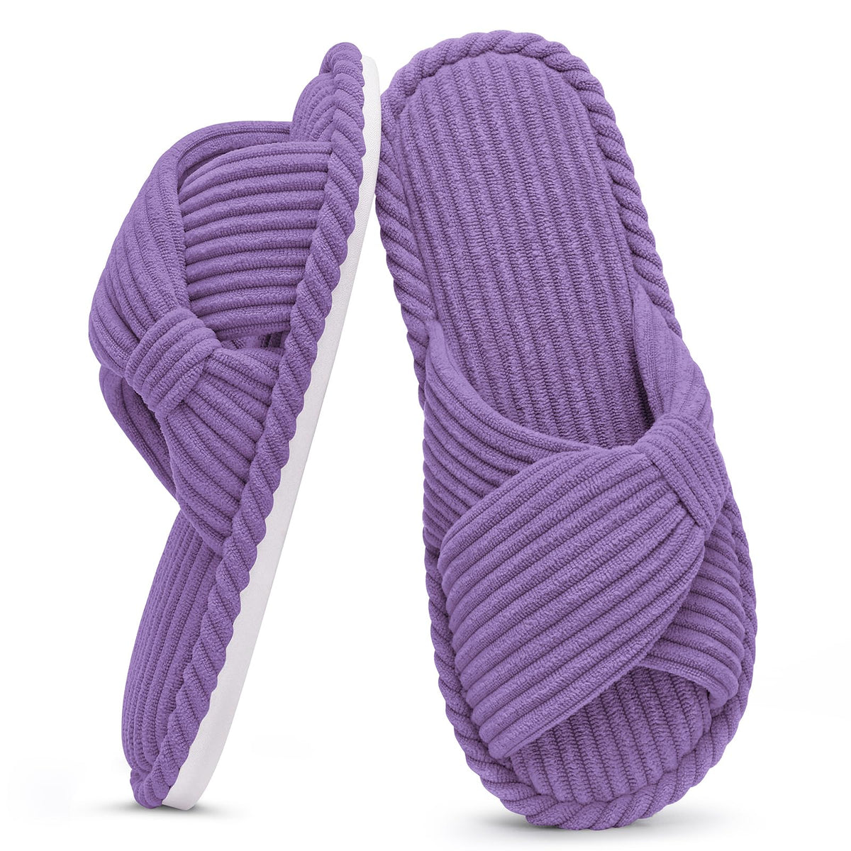 Summer House Slippers for Women Corduroy Open Toe Indoor Slippers