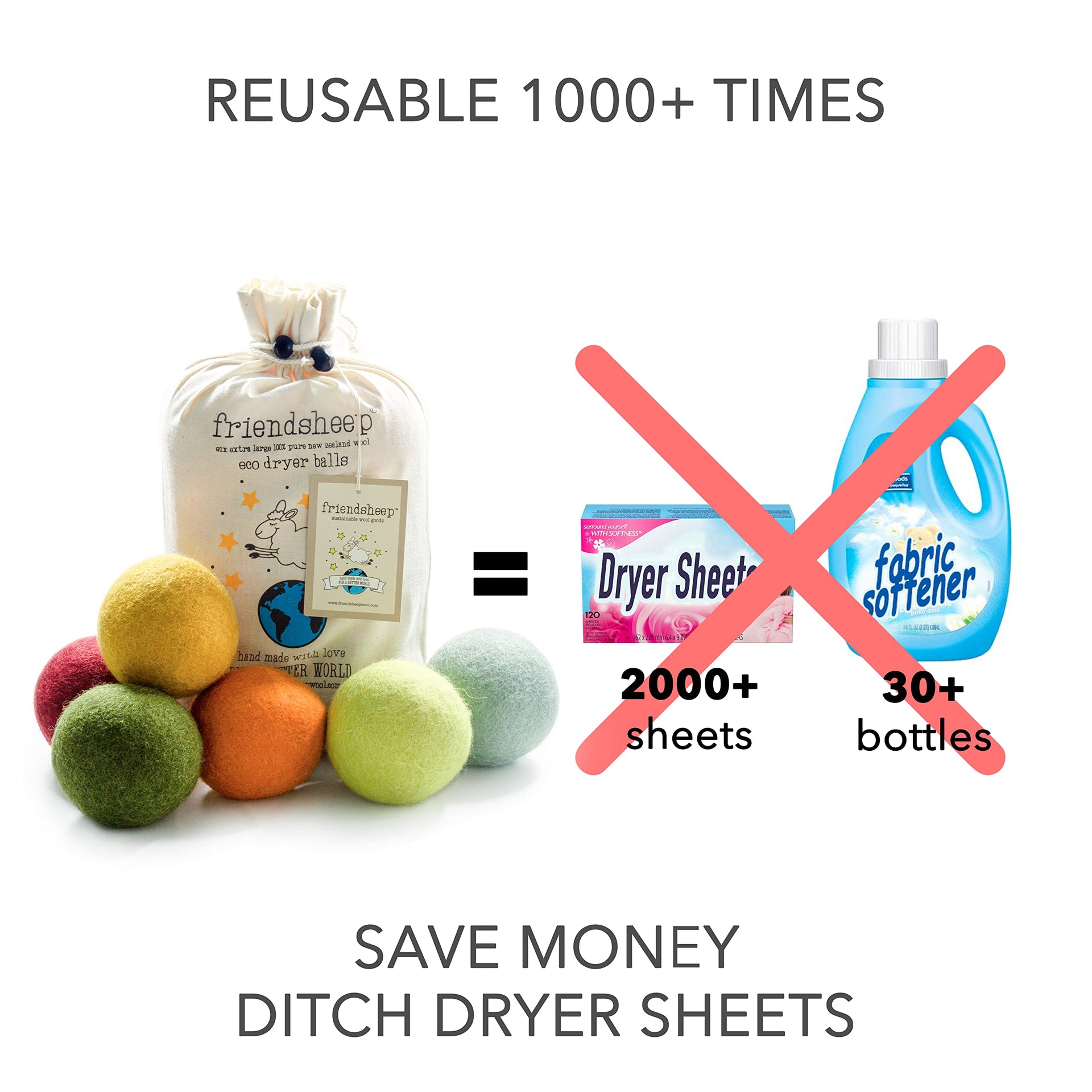 Wool Dryer Balls (6 Count)