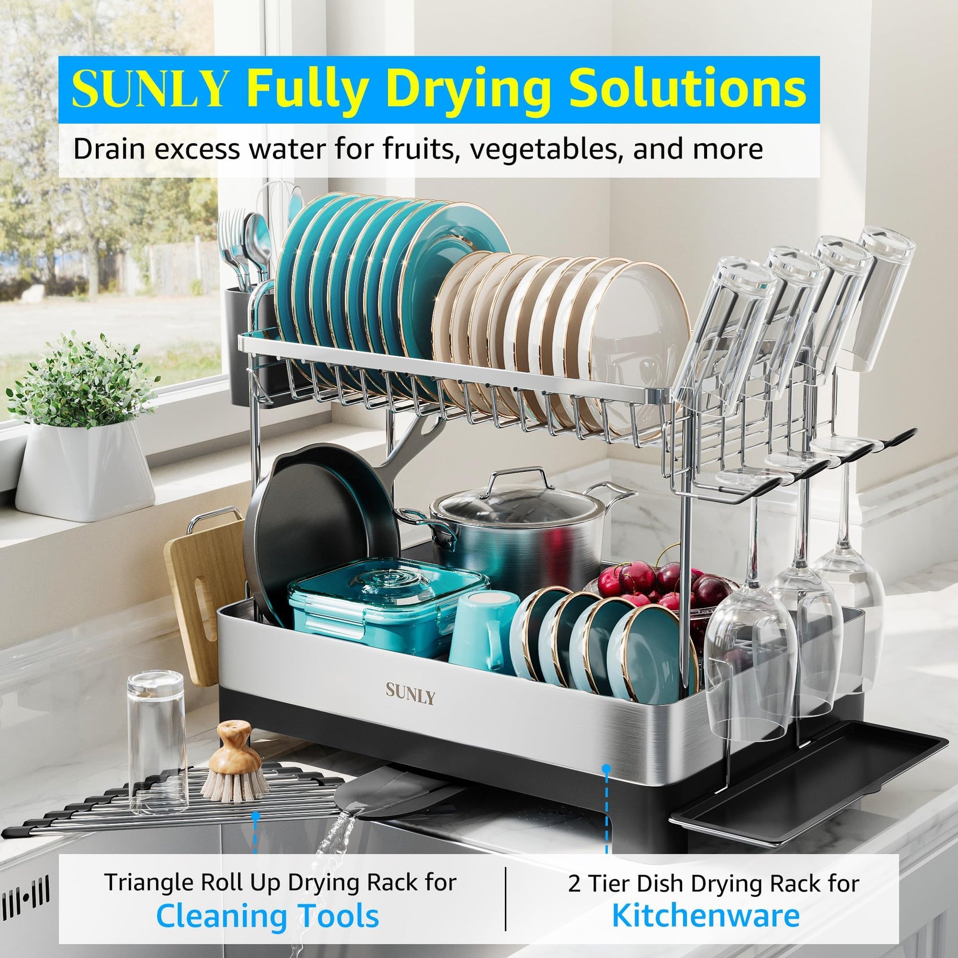 2 Tier Dish Drying Rack