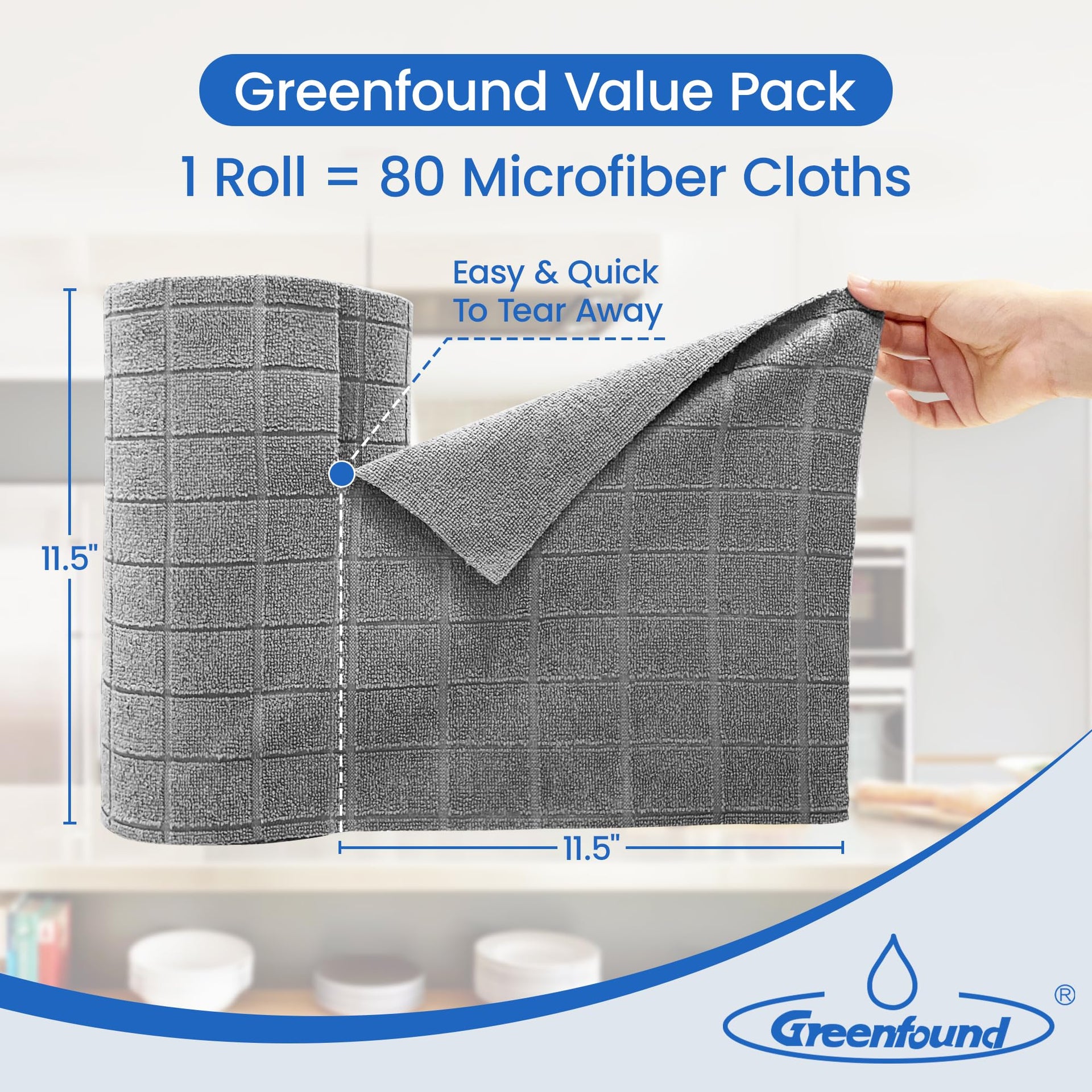 Microfiber Cleaning Cloth Roll (80 Count)