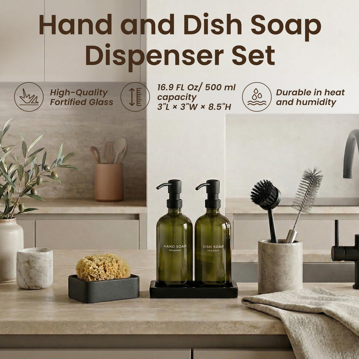 Kitchen Soap Dispenser Set (3 Count)