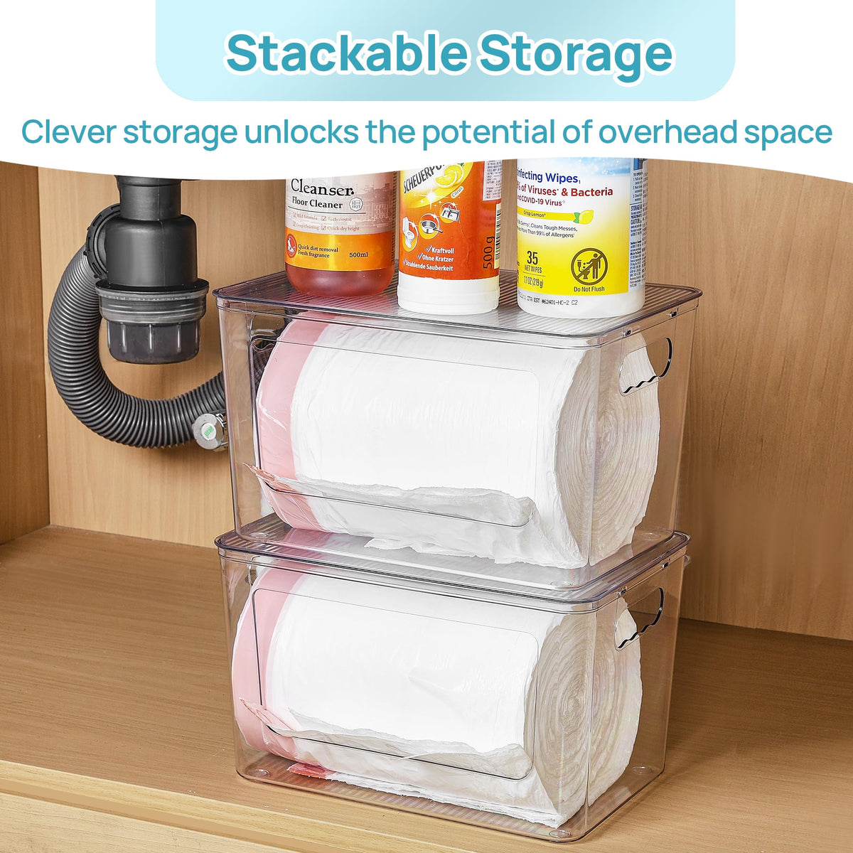 2 Pack Clear Trash Bag Holder (2 Count)