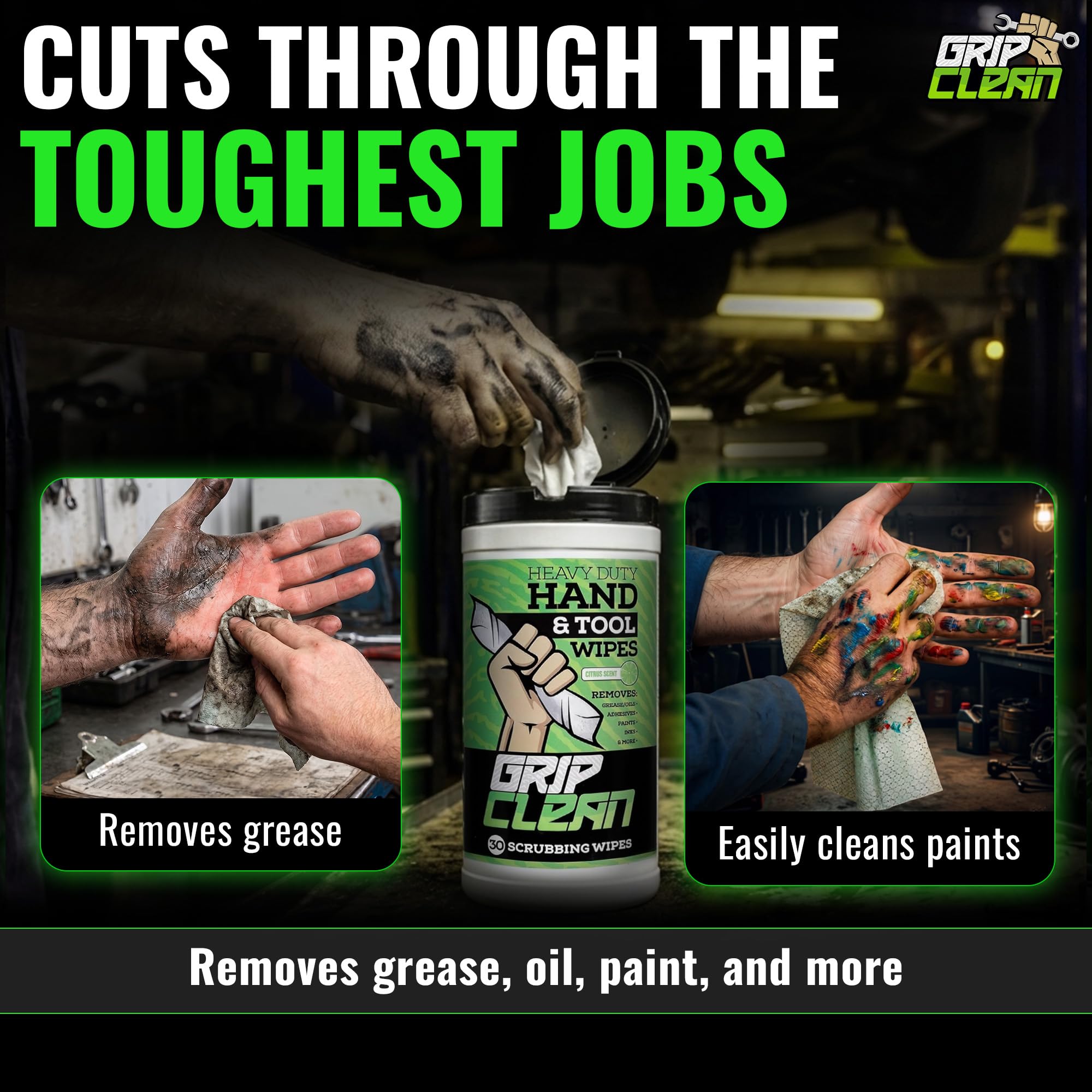 Heavy Duty Hand Wipes For Mechanics (180 Count)