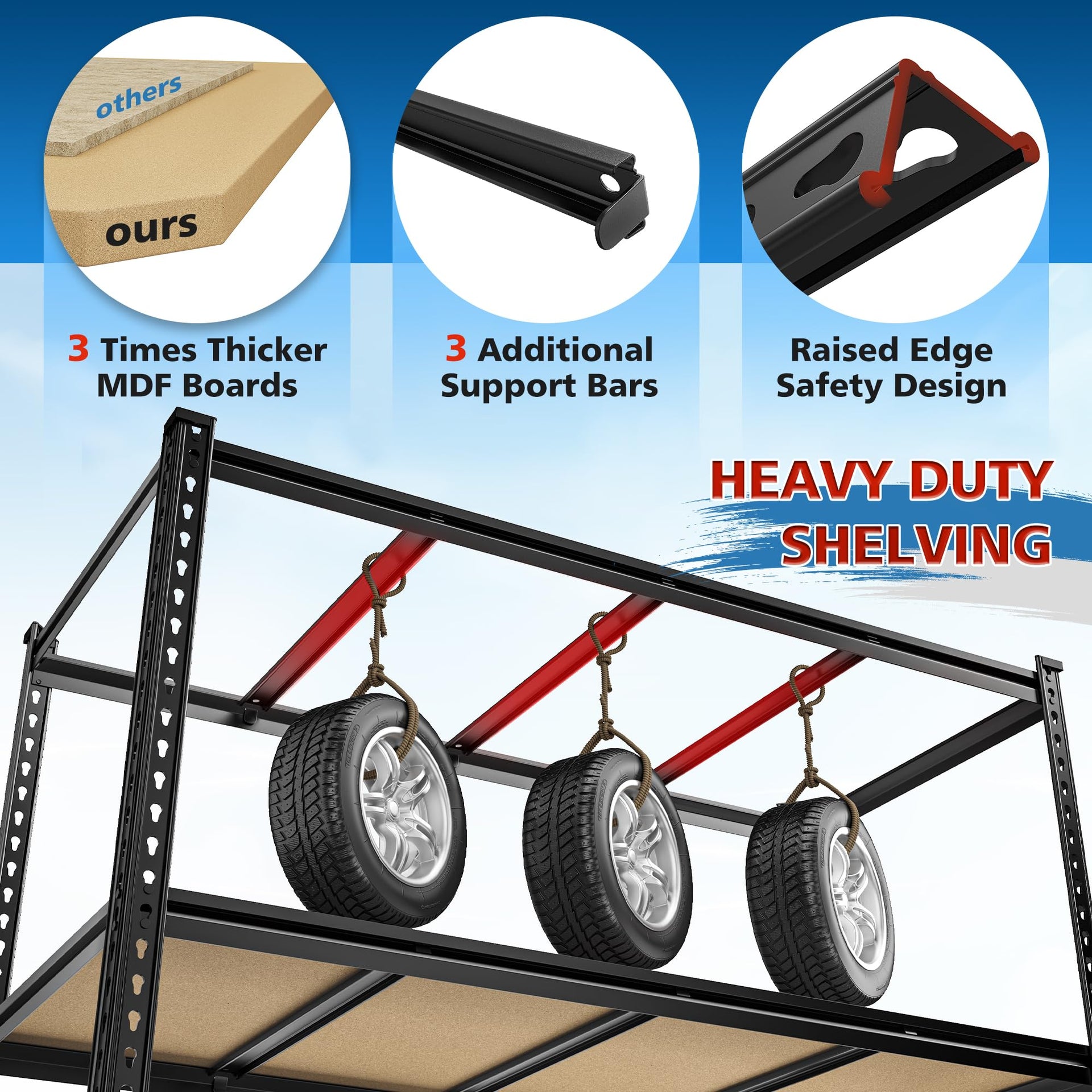 55" W Garage Shelving