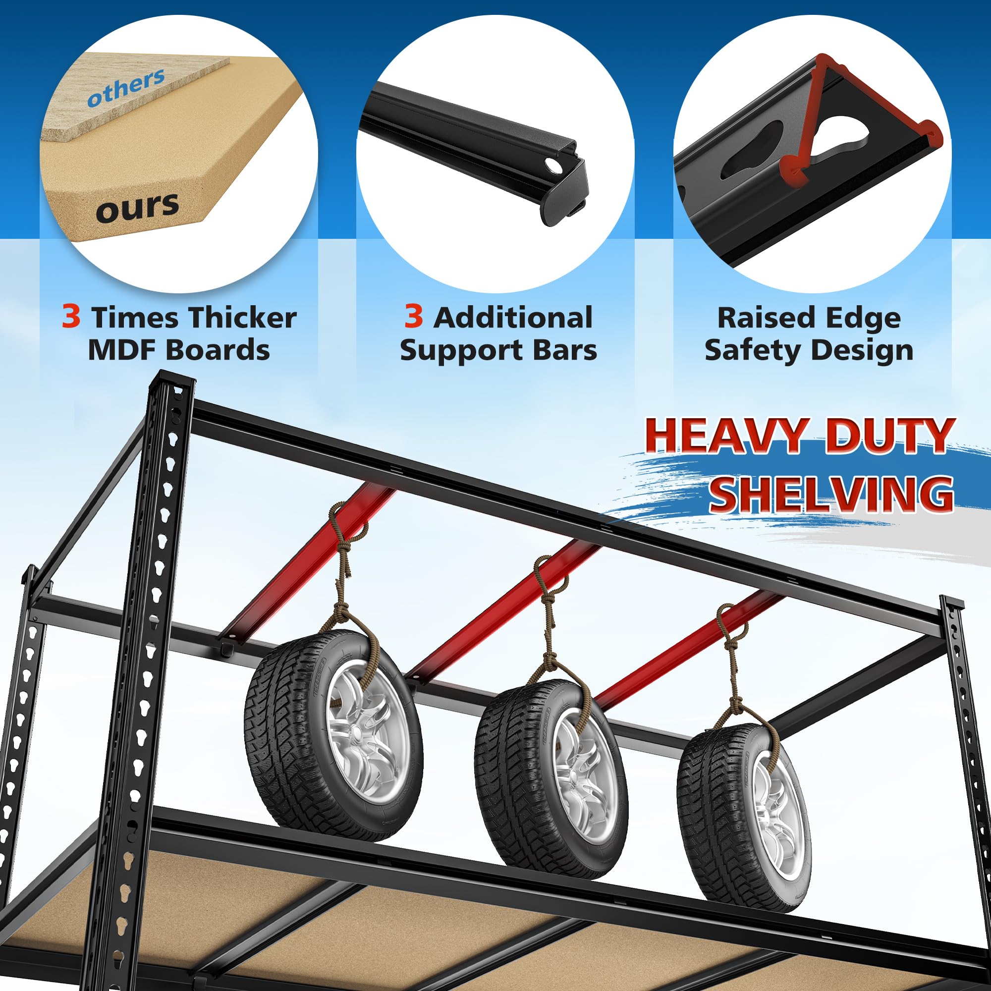55" W Garage Shelving
