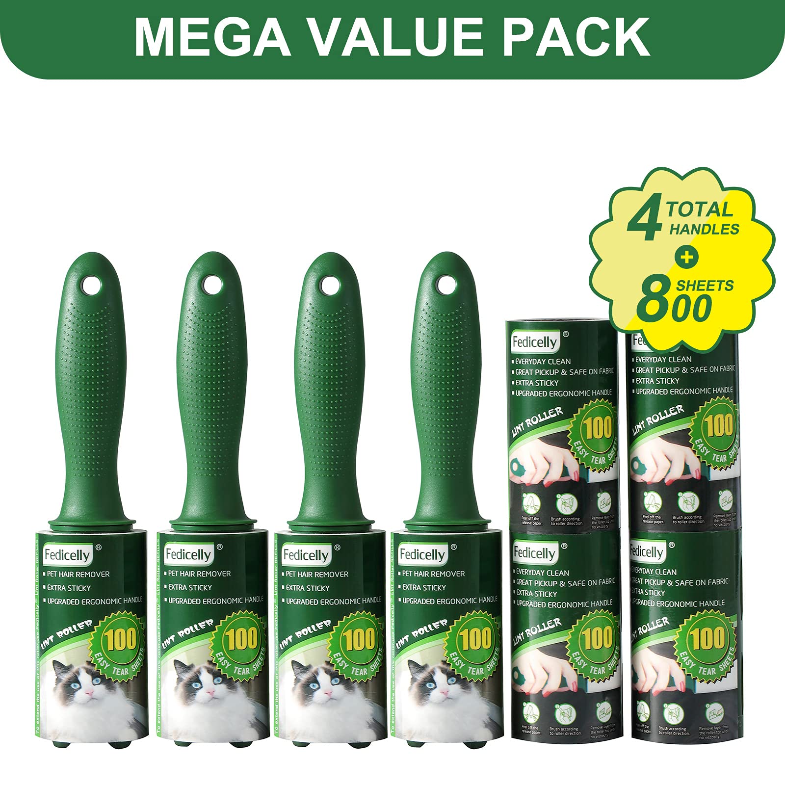Lint Rollers Pet Hair Extra Sticky Clothes