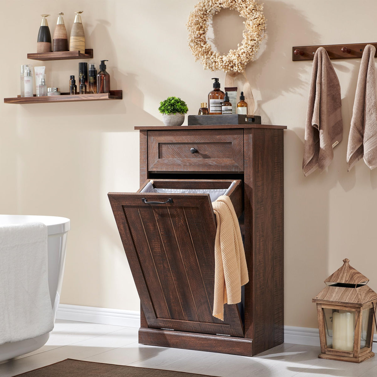 Tilt Out Laundry Hamper Cabinet