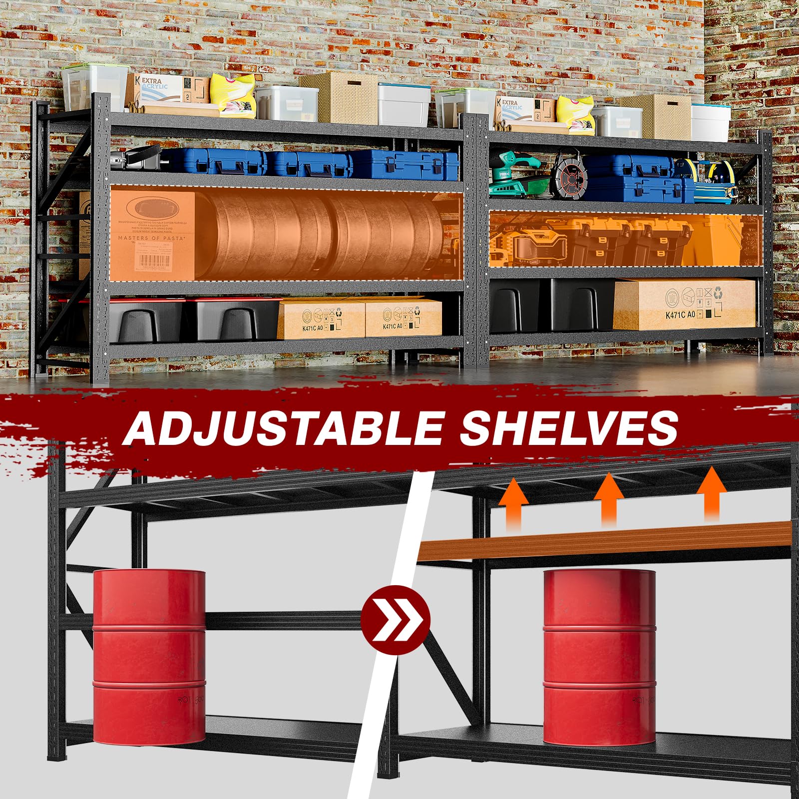 8000LBS Metal Steel Storage Shelves (4 Count)