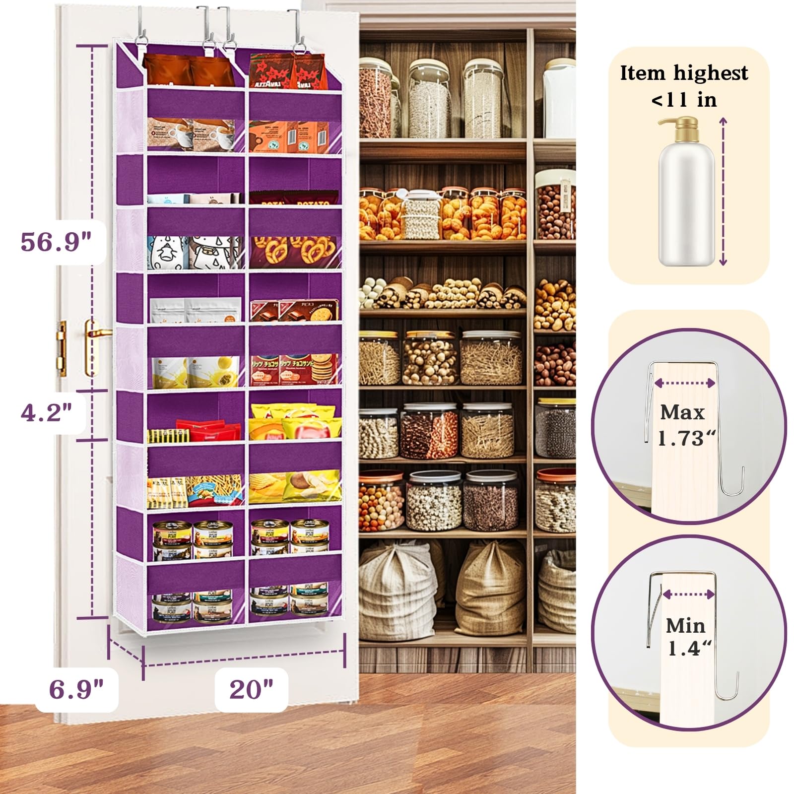 Over The Door Organizer 5 Tiers
