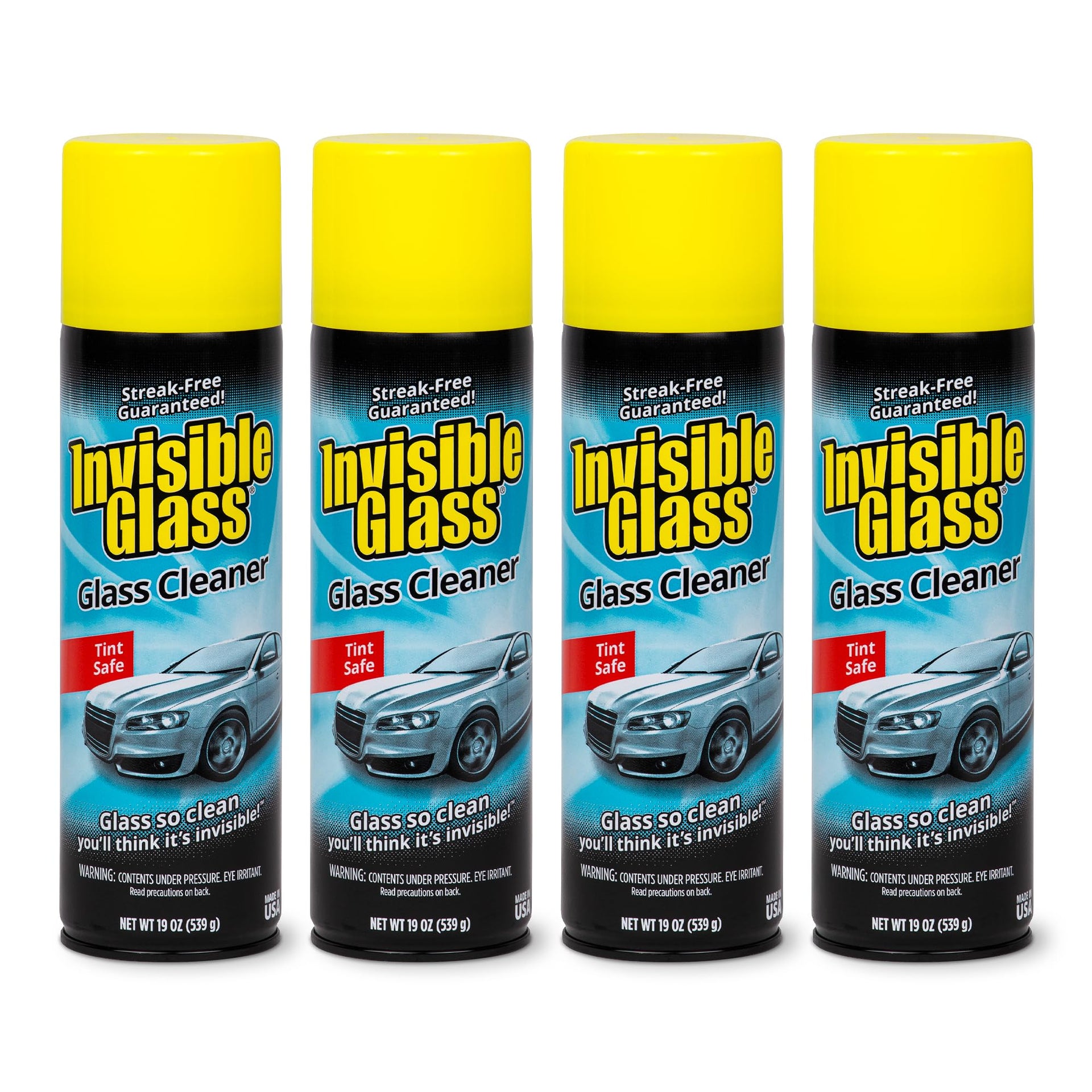 91164 4PK Premium Aerosol Glass Cleaner Spray for Car Windshields and Windows (76 Ounce) - ModHome Supplies