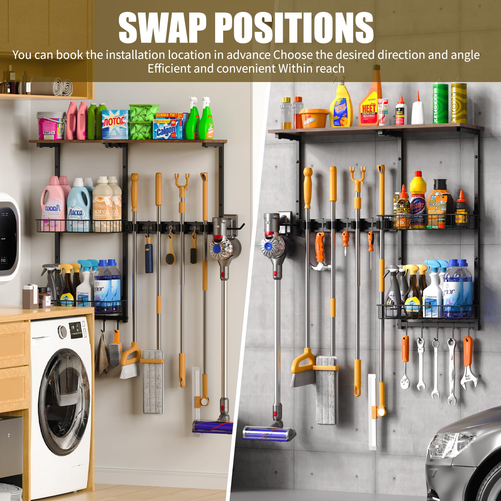 Broom Holder Wall Mount
