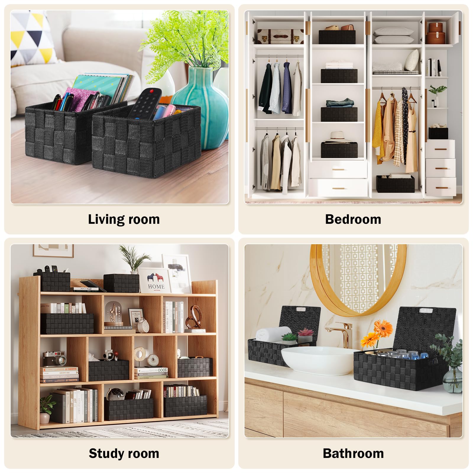 Storage Baskets with Lids (5 Count)