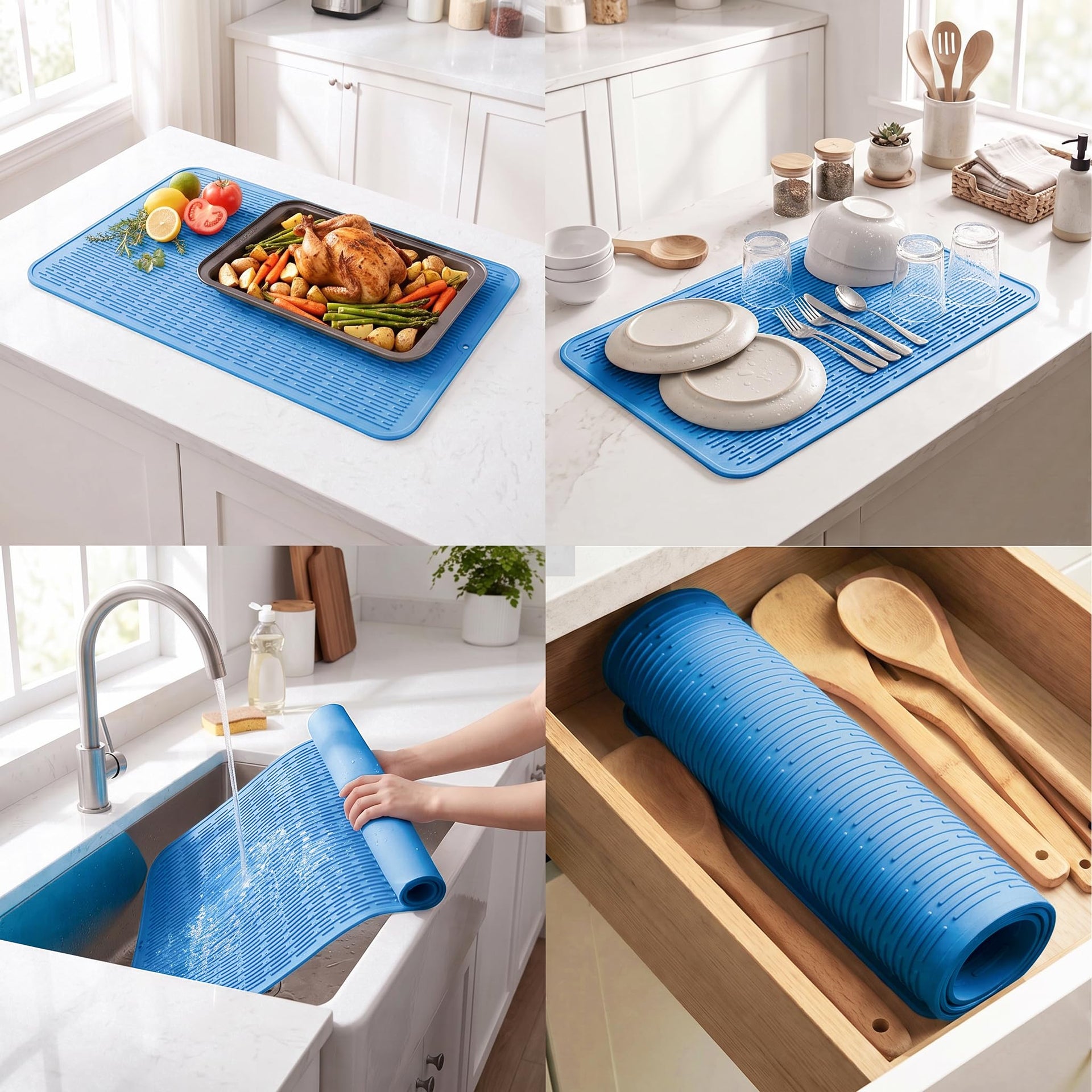 Silicone Dish Drying Mat for Multiple Usage