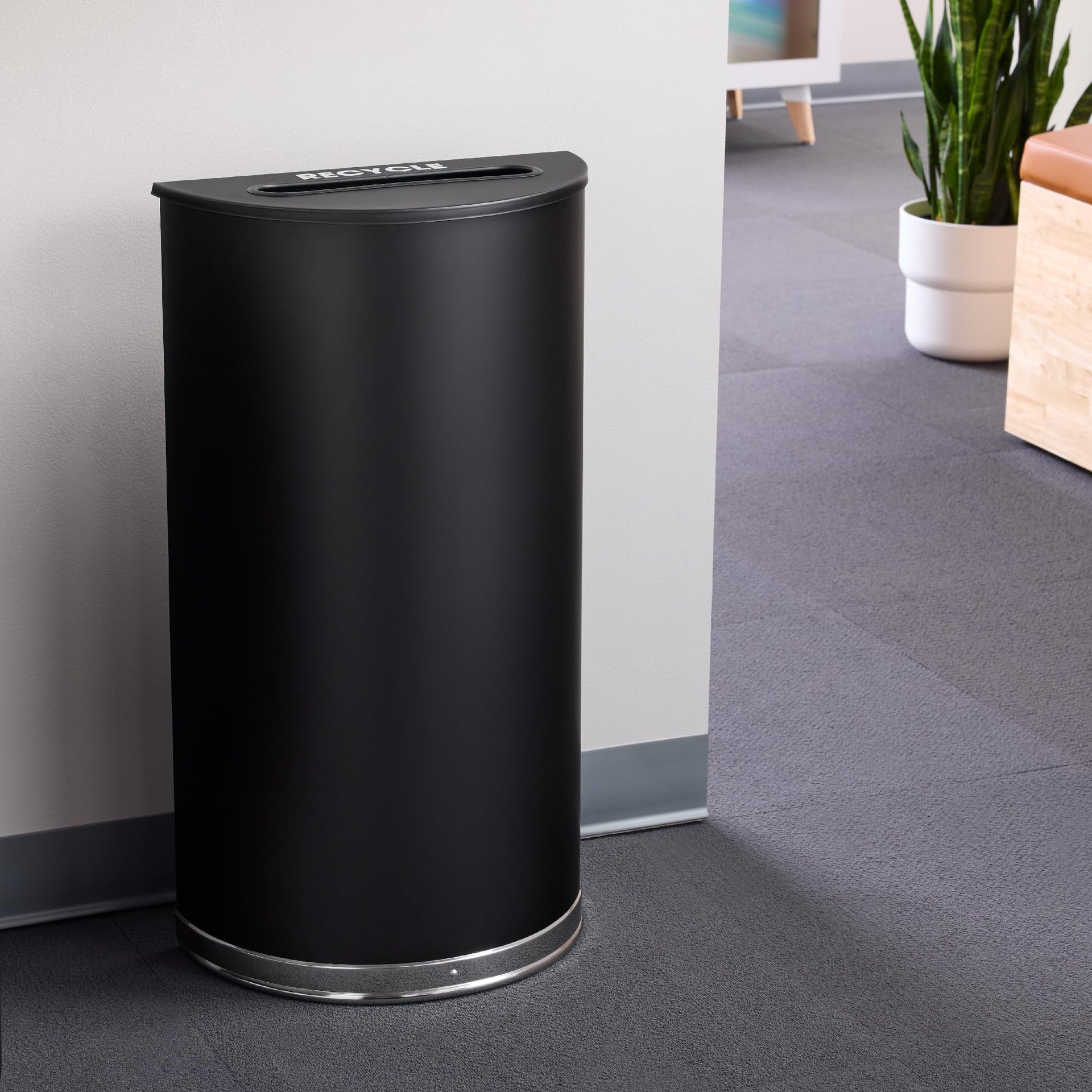 Trash Can 15 Gallon Garbage Bin with Dual Trash and Recycling Lids