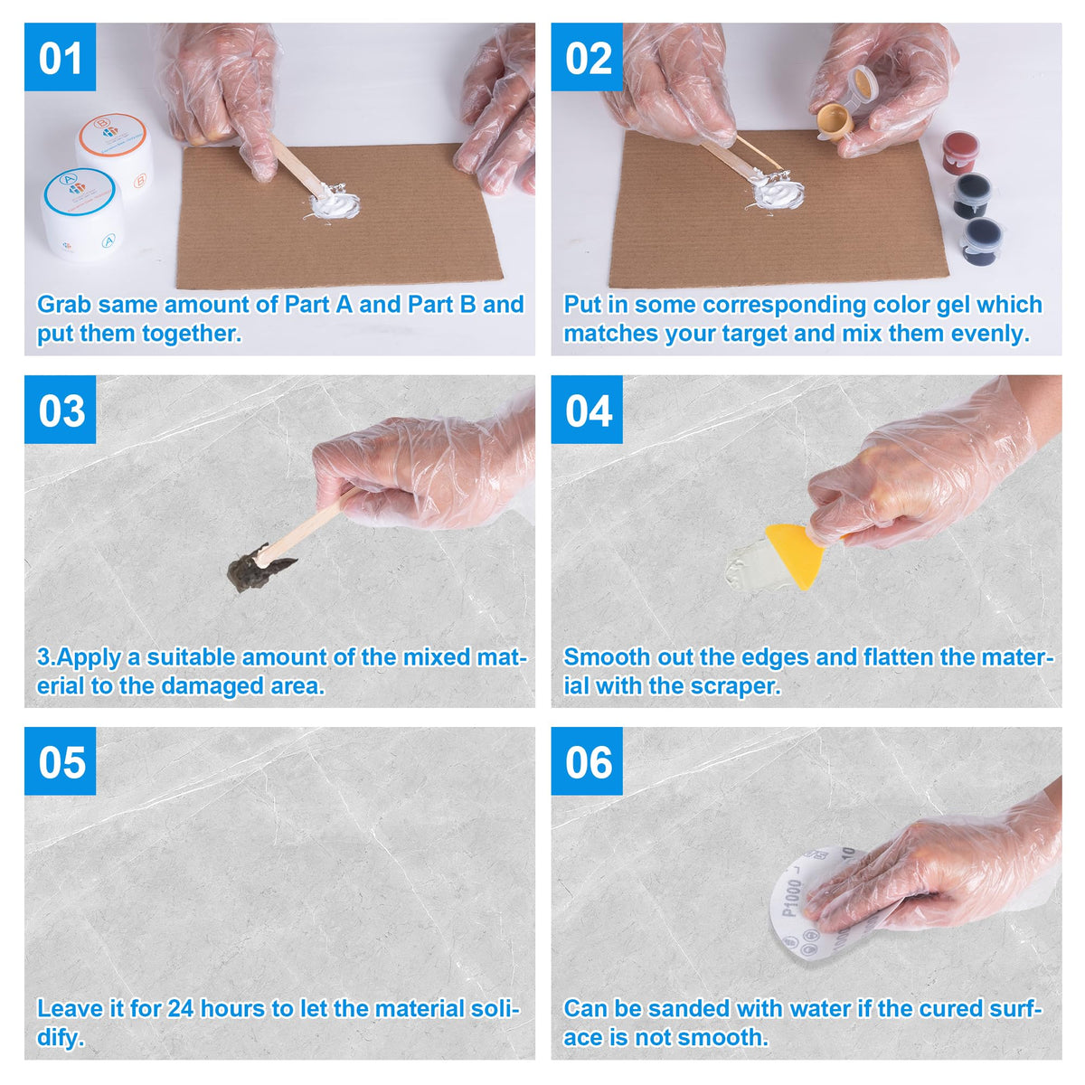 Marble and Granite Repair kit (6 ouces)
