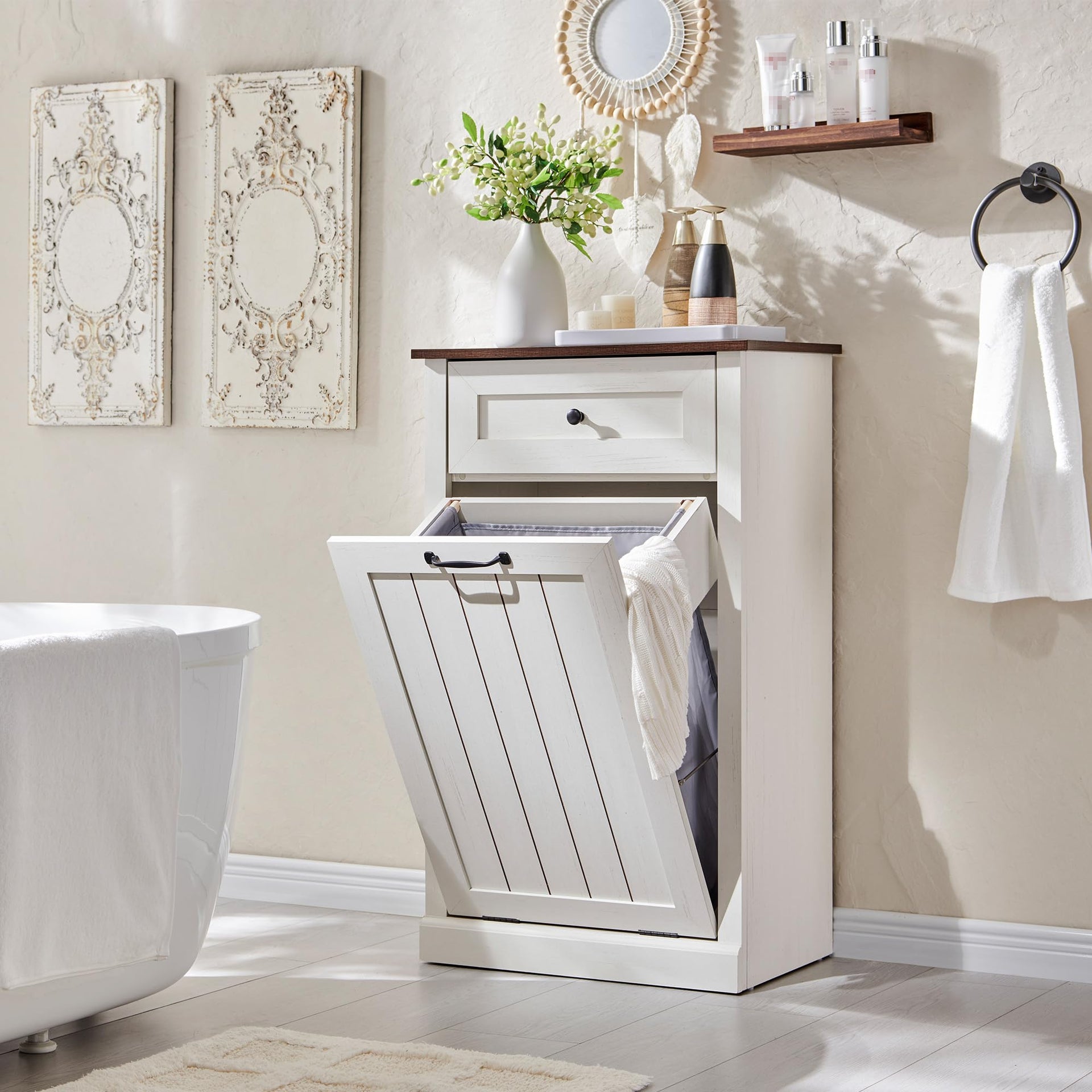 Tilt Out Laundry Hamper Cabinet