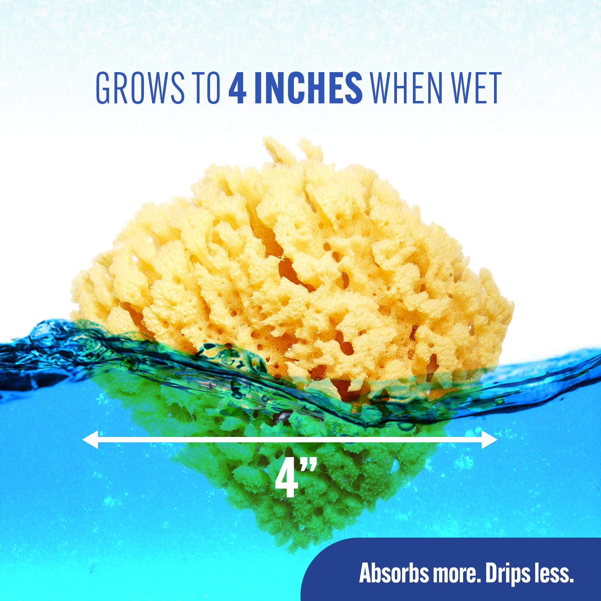 Baby Bath 4in Yellow Sea Sponge (3 Count)