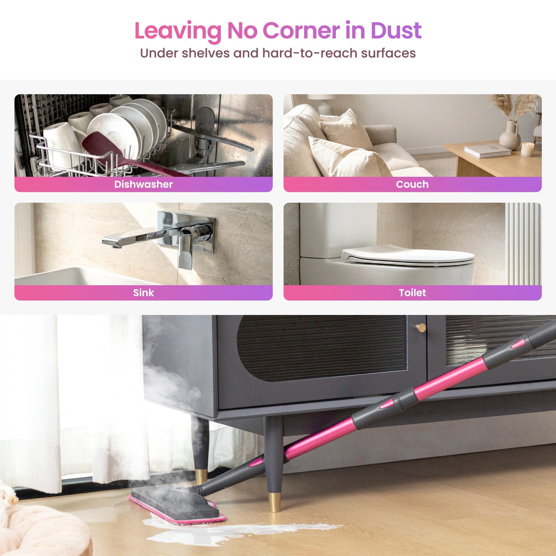 19-in-1 Steam Mop for Floor Cleaning with Handheld Steamer - ModHome Supplies