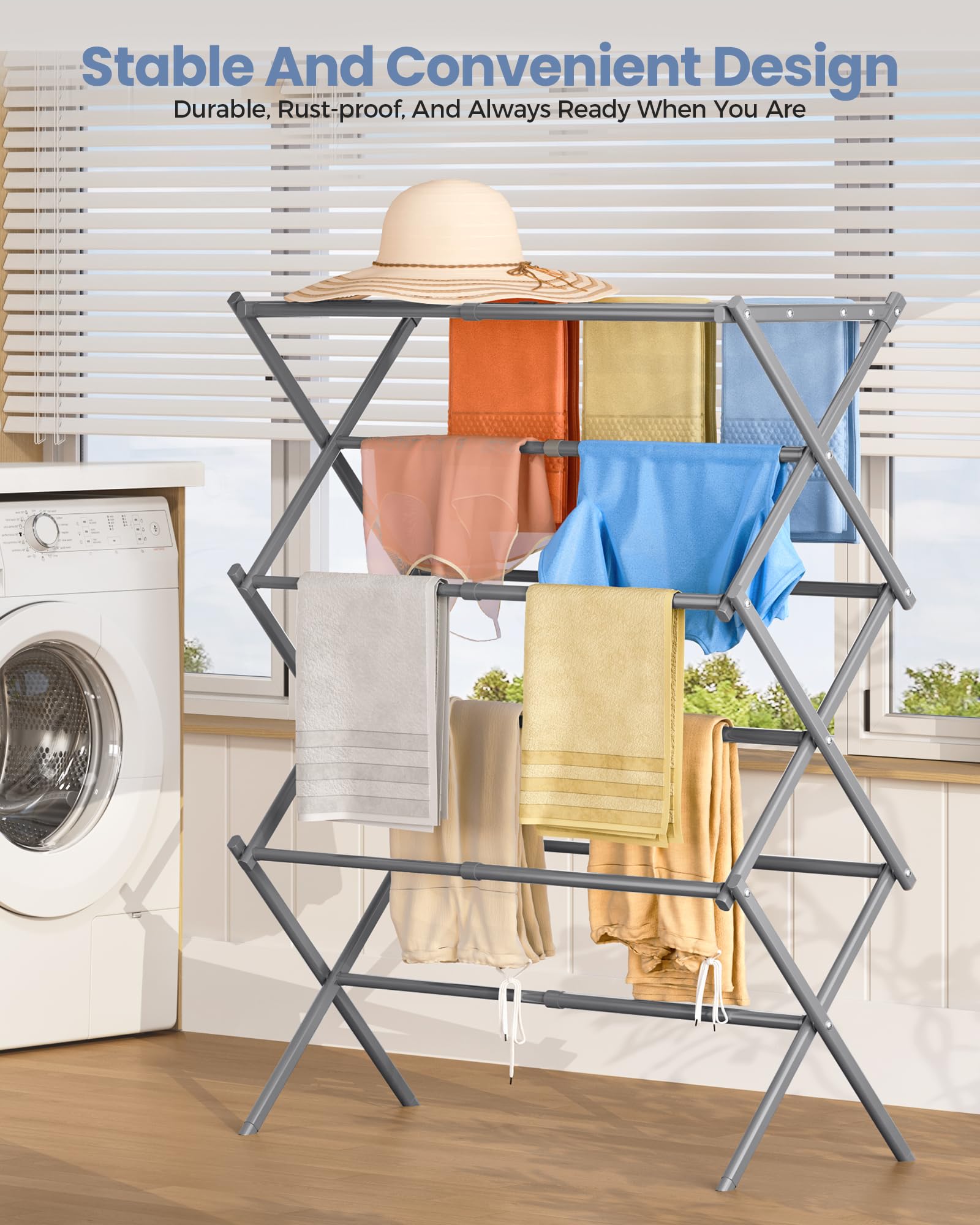 Oversize 3 Tier Clothes Drying Rack