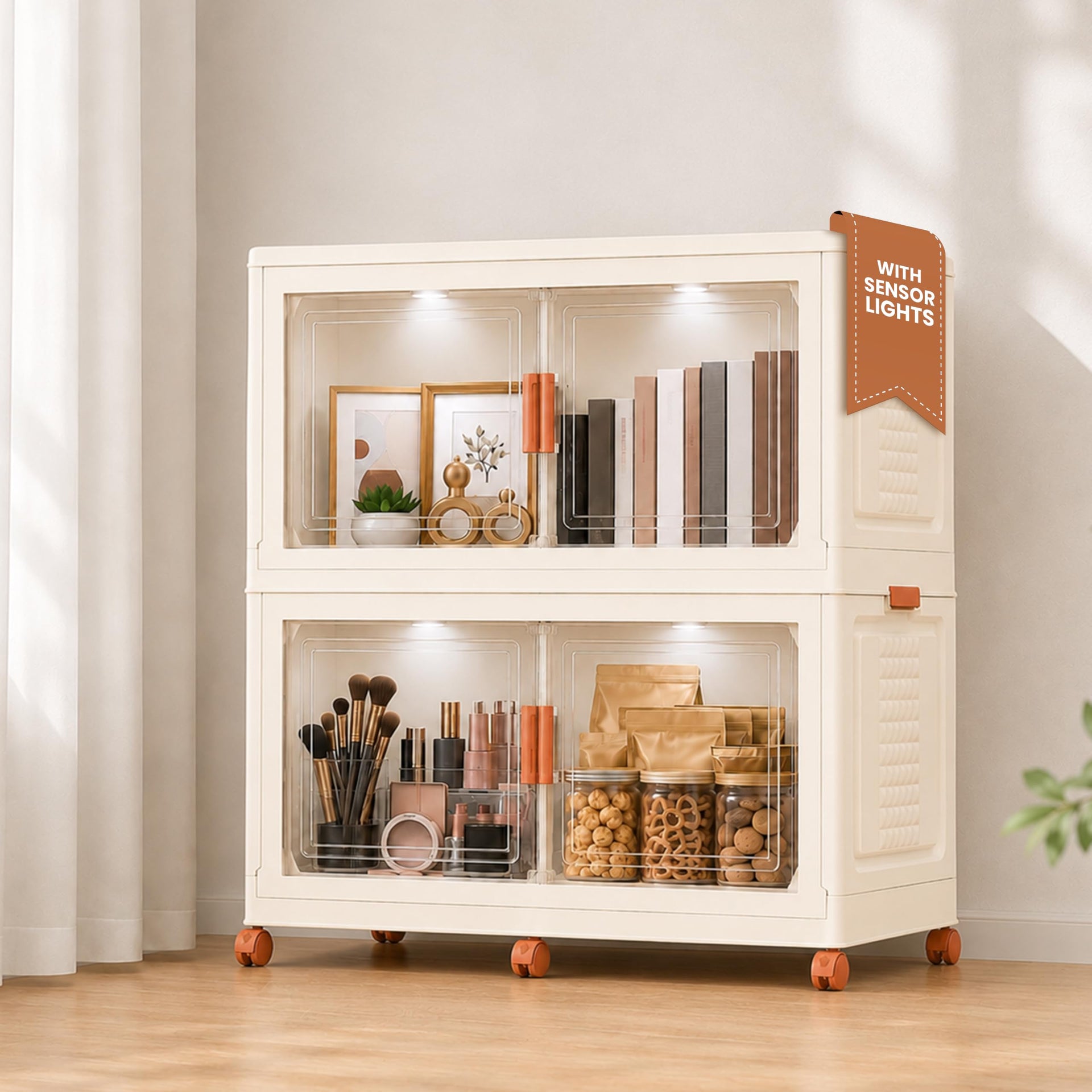 376QT 94GAL 2 Pack Foldable Cabinets with Wheels (2 Count)