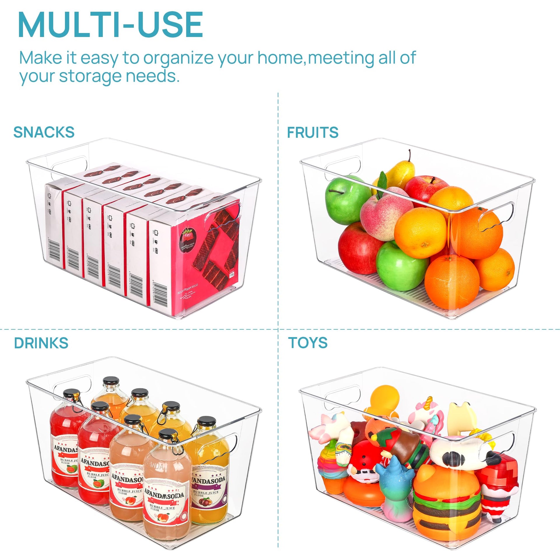 6 Pack Clear Storage Bins (6 Count)