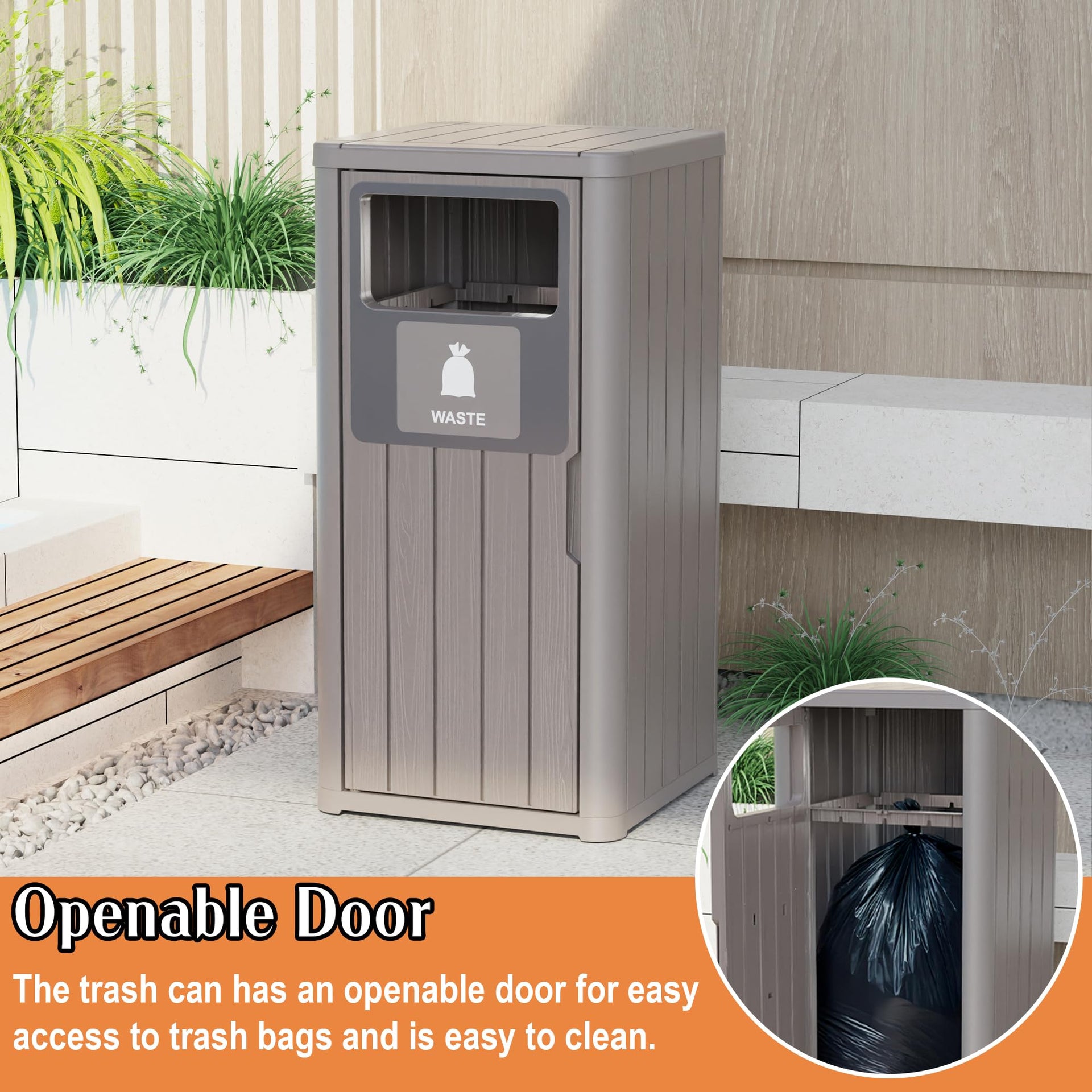 Outdoor Single Barrel Trash Can