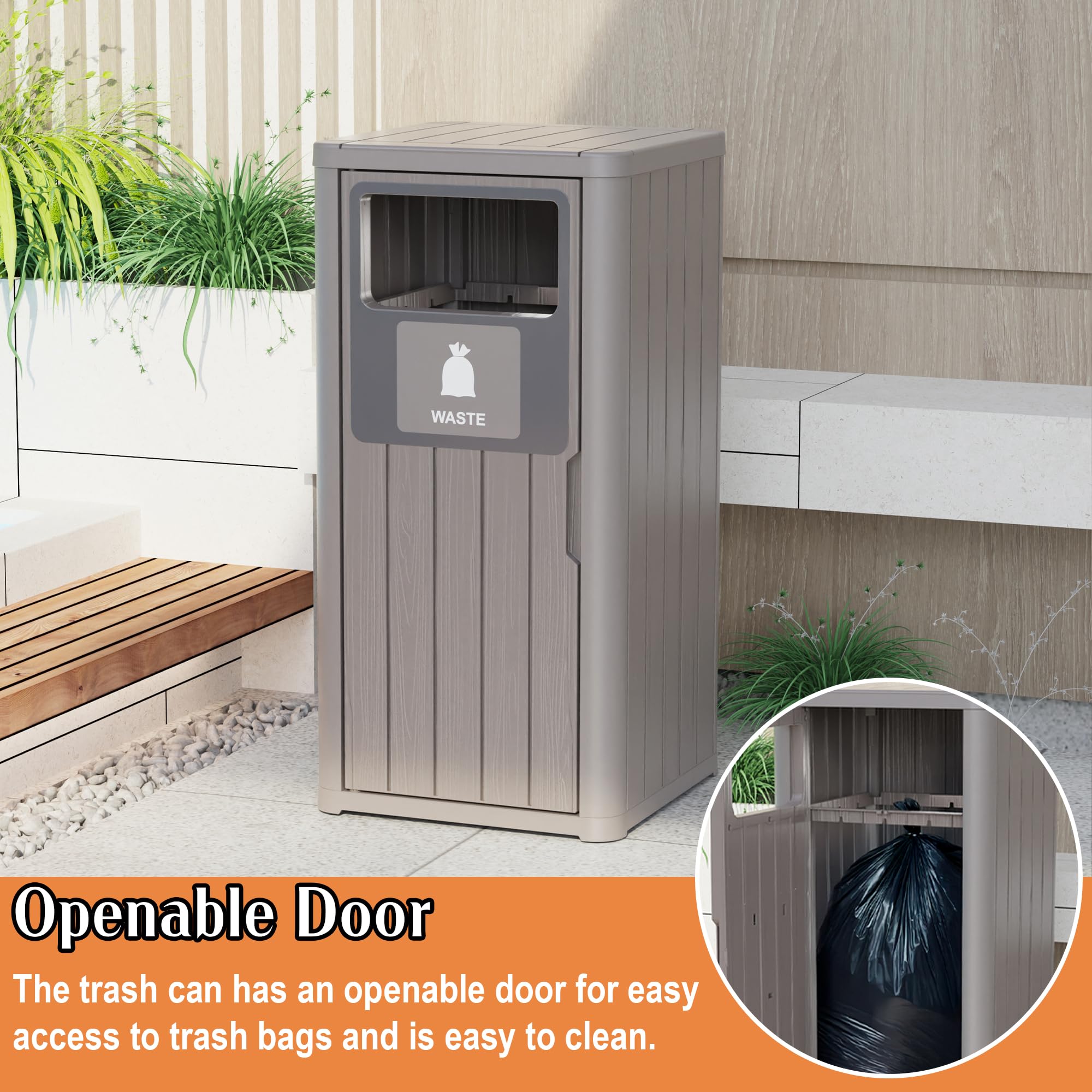 Outdoor Single Barrel Trash Can