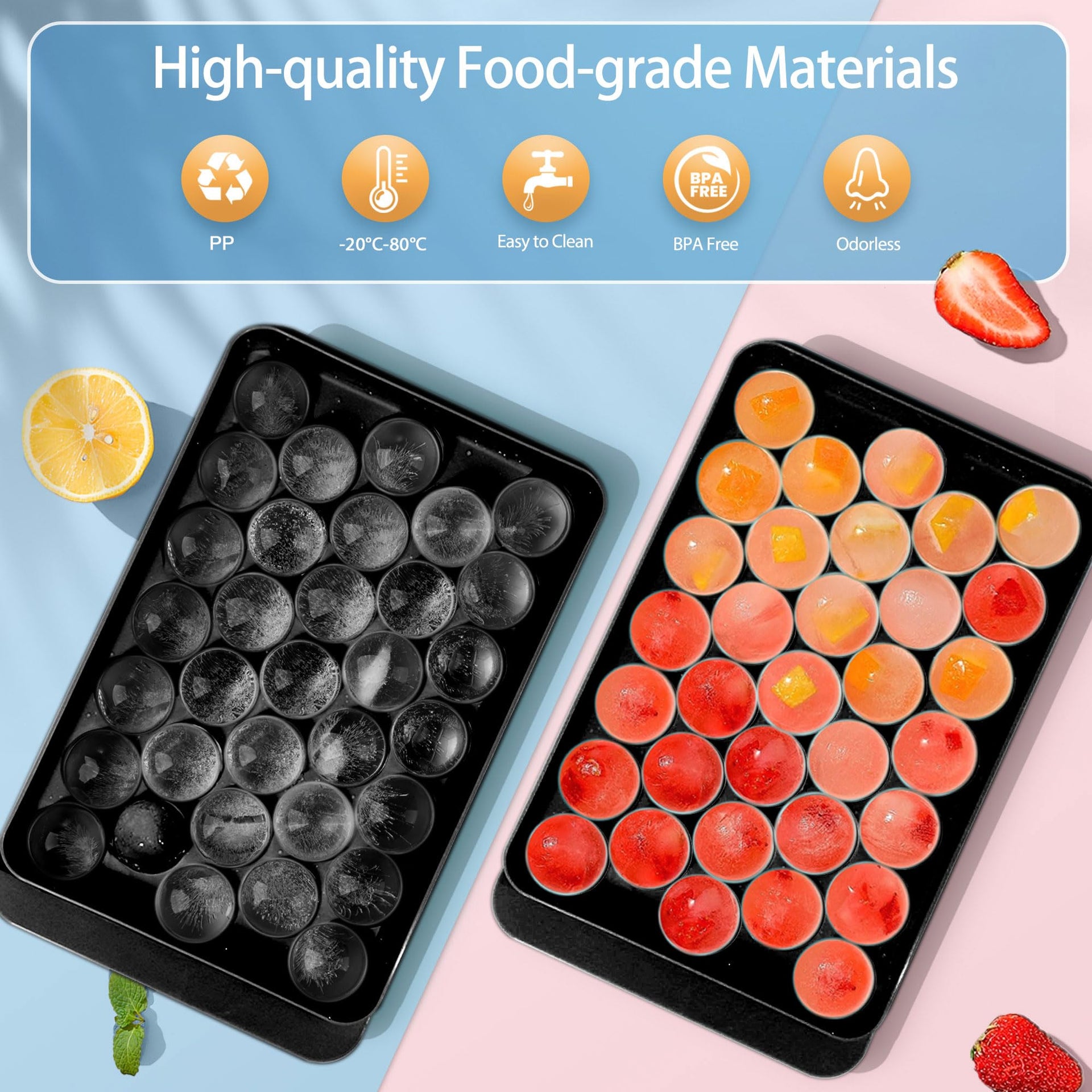 Ice Cube Tray with Lid and Bin (2 Count)