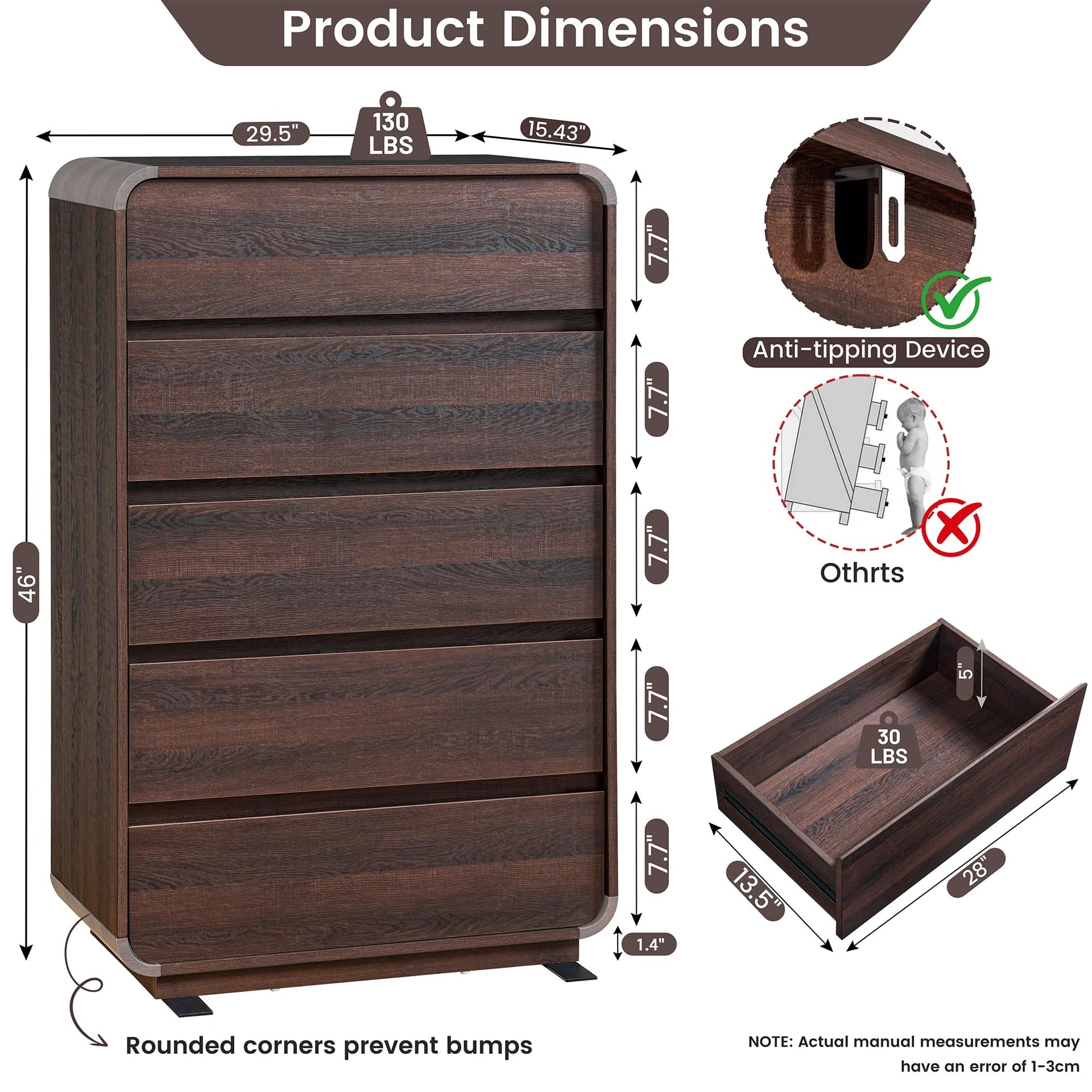 Walnut Dresser for Bedroom