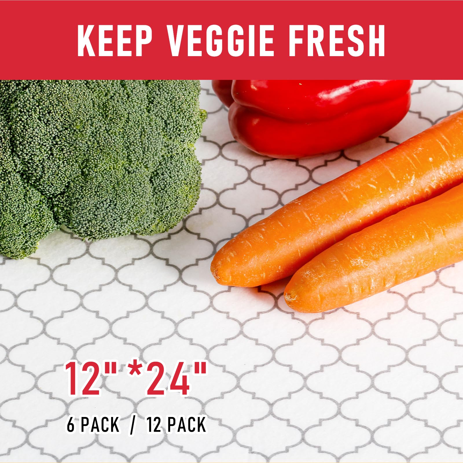 2 in 1 Fridge Liners & Fresh mats for Refrigerator Organizers and Storage (11.98 Sq Ft)