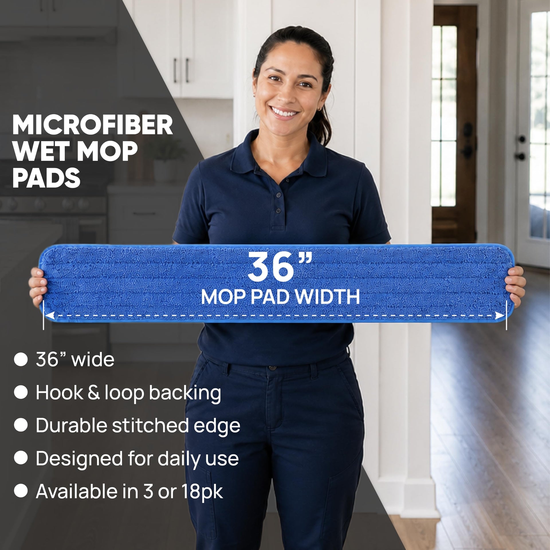 36 inch Microfiber Mop Pads (18 Count)