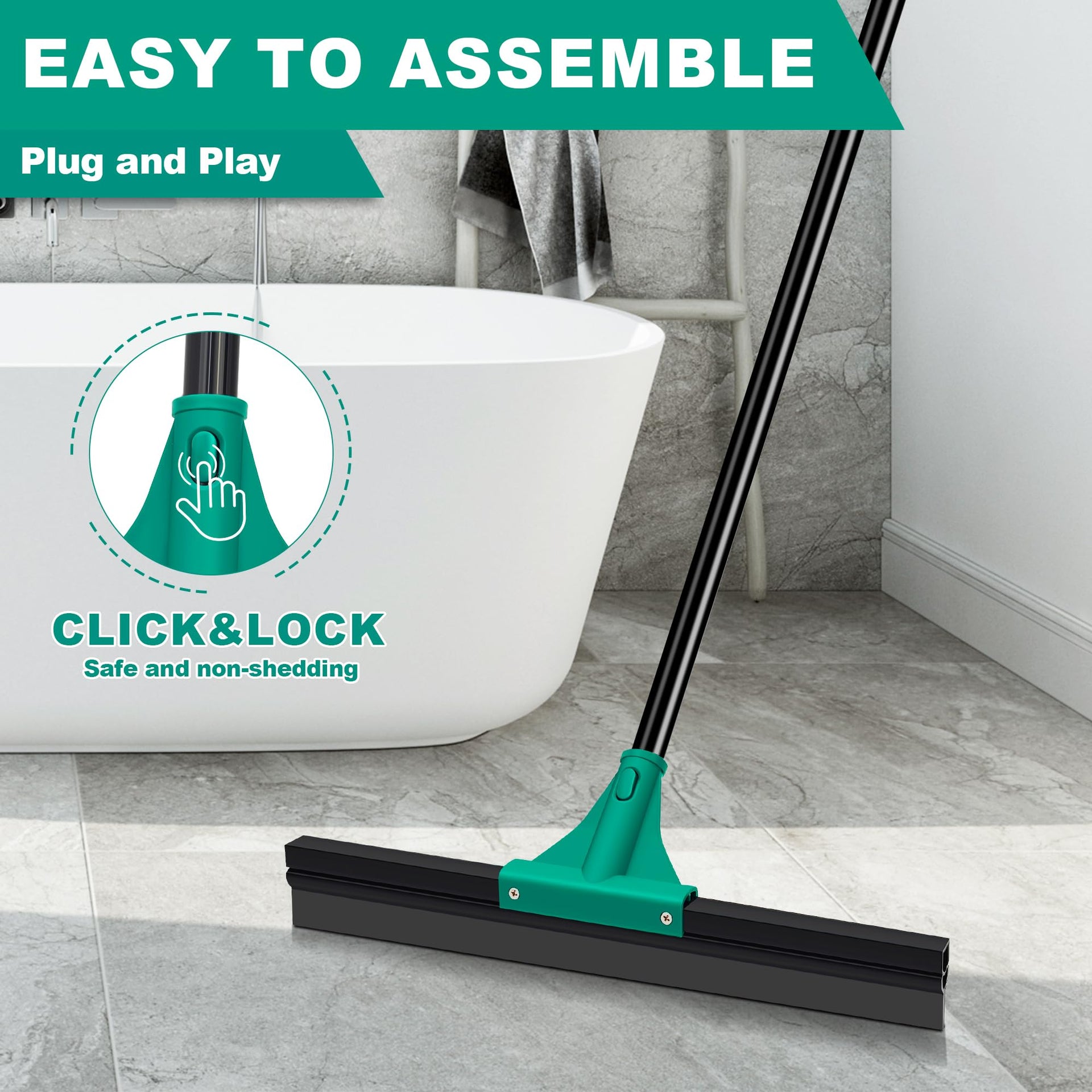 Floor Squeegee Heavy Duty with 58.3 inches Long Handle