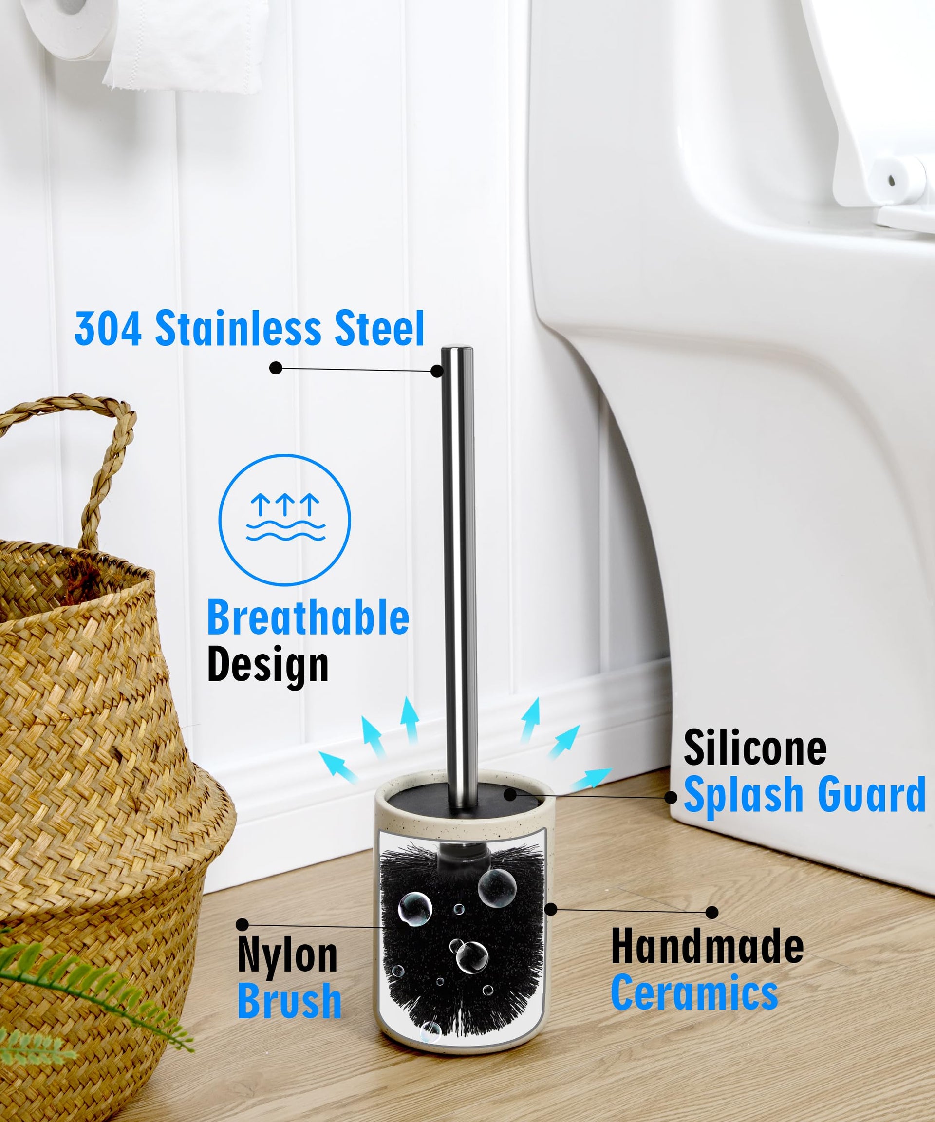 2 Pack Toilet Bowl Cleaning Brush Set for Bathroom (2 Count)