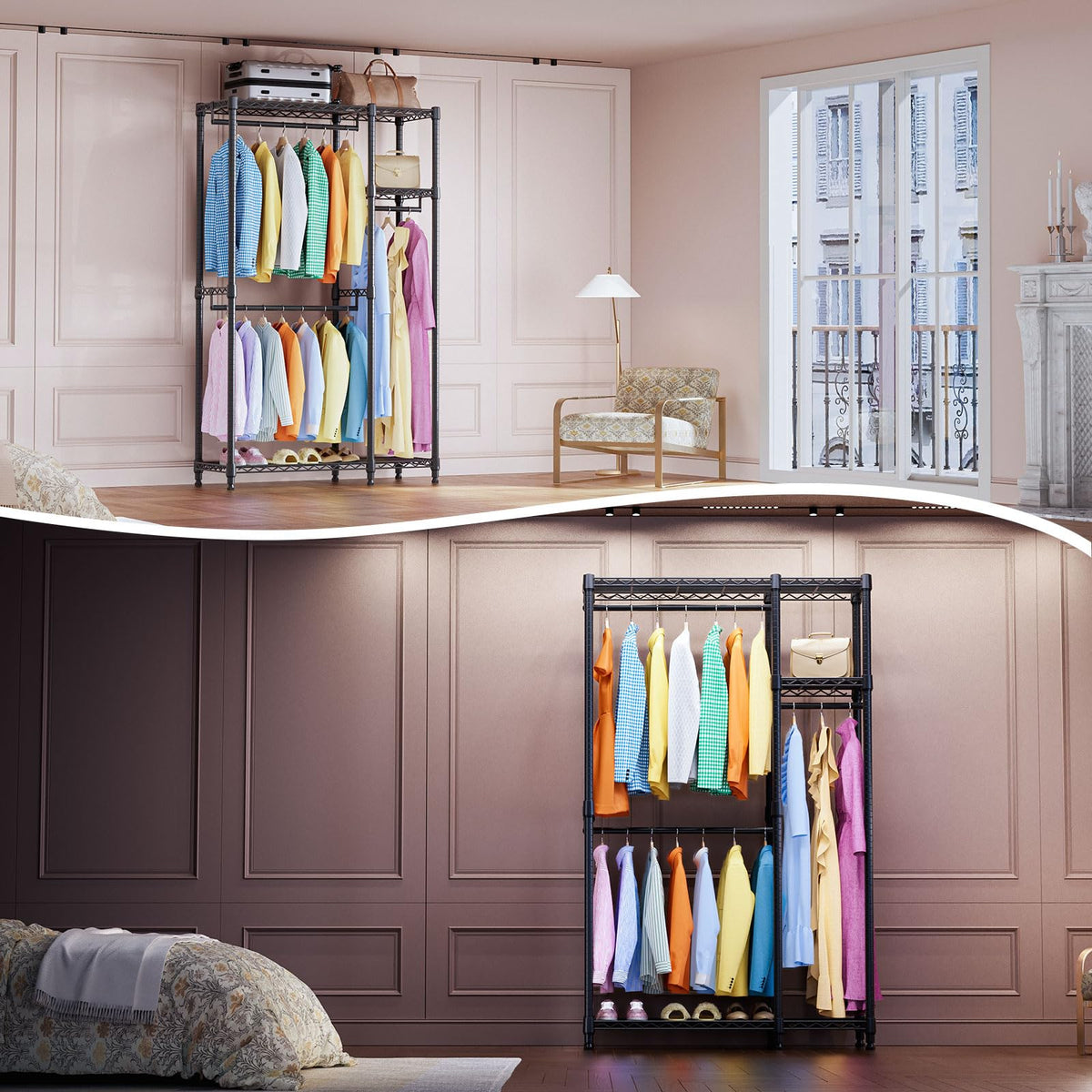 Heavy Duty Garment Rack Wire Clothes Rack for Hanging Clothes