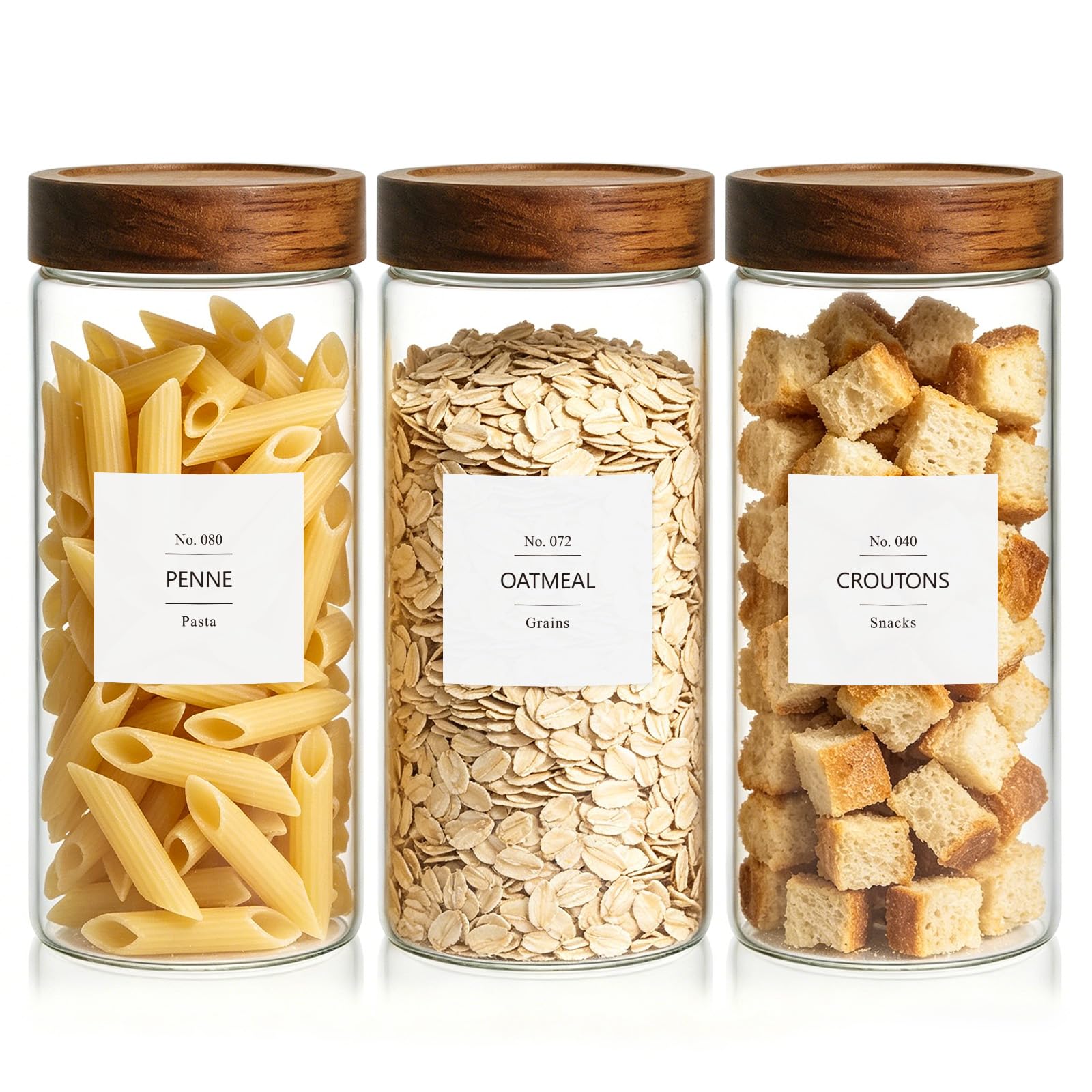 46 fl.oz Glass Jars with Airtight Lids (3 Count)