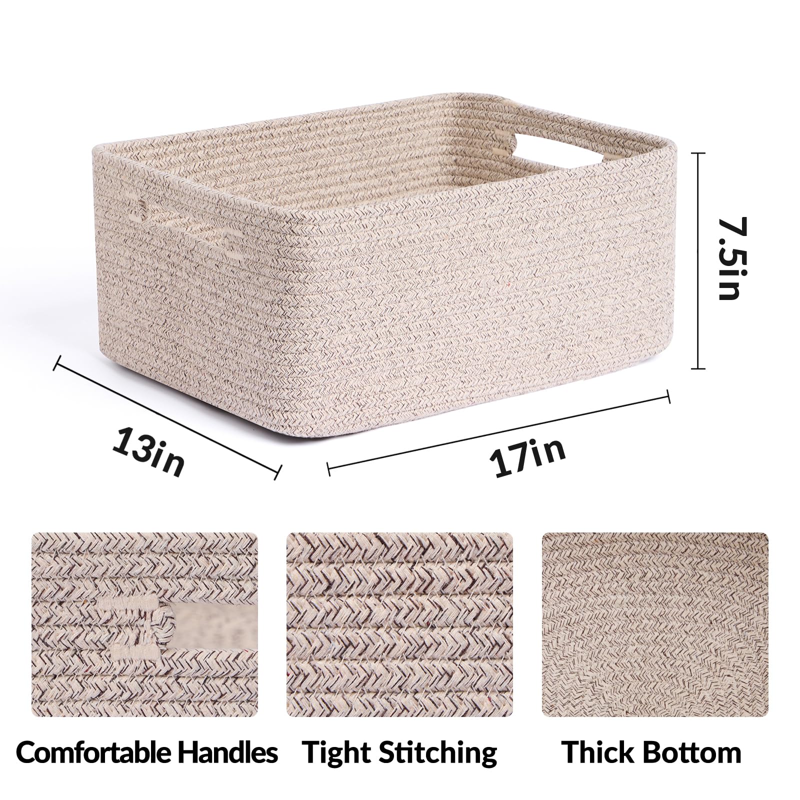 Large Storage Baskets for Shelves (2 Count)