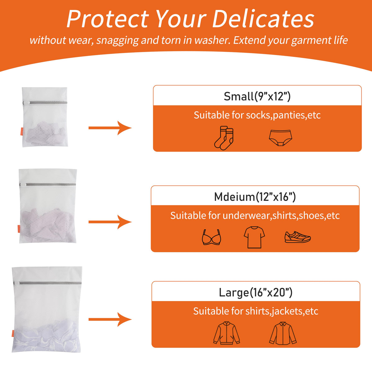 Diamond Mesh Laundry Bags 3 Pack (3 Count)