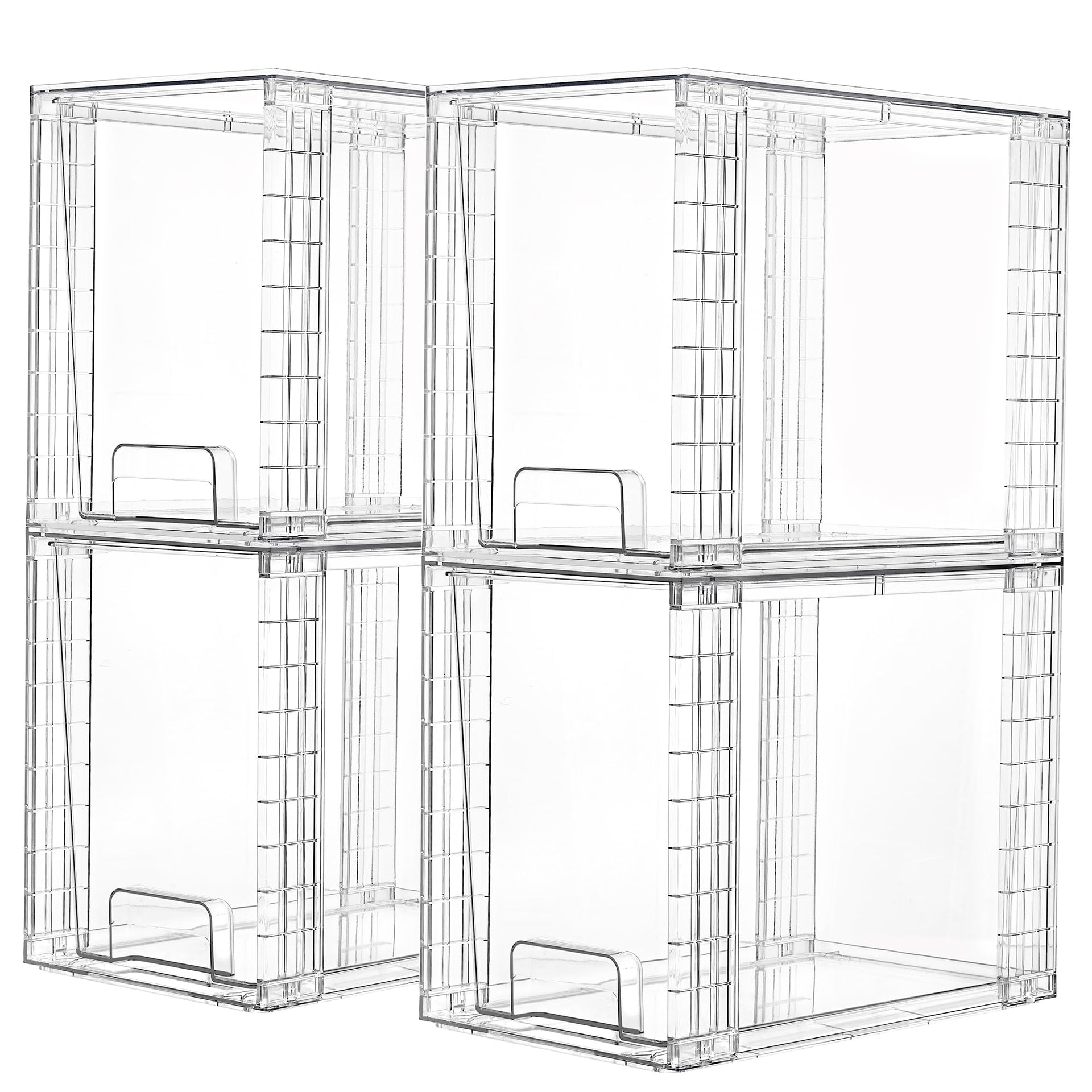 4 Pack Clear Stackable Storage Drawers (4 Count)