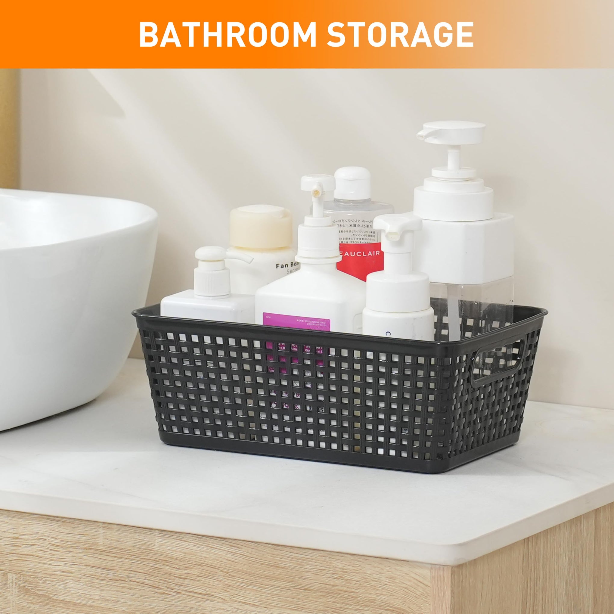 Plastic Storage Baskets With Lid (8 Count)